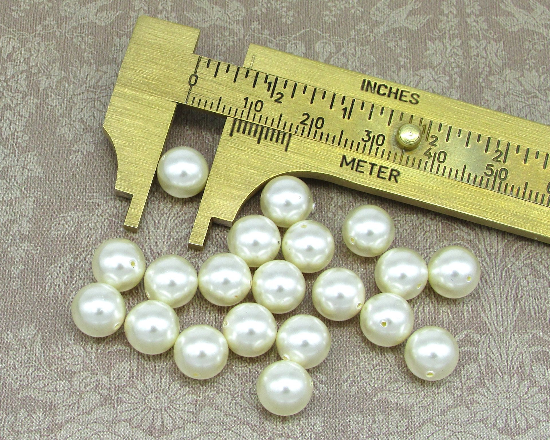 8mm Round Creamrose Crystal Pearl Beads