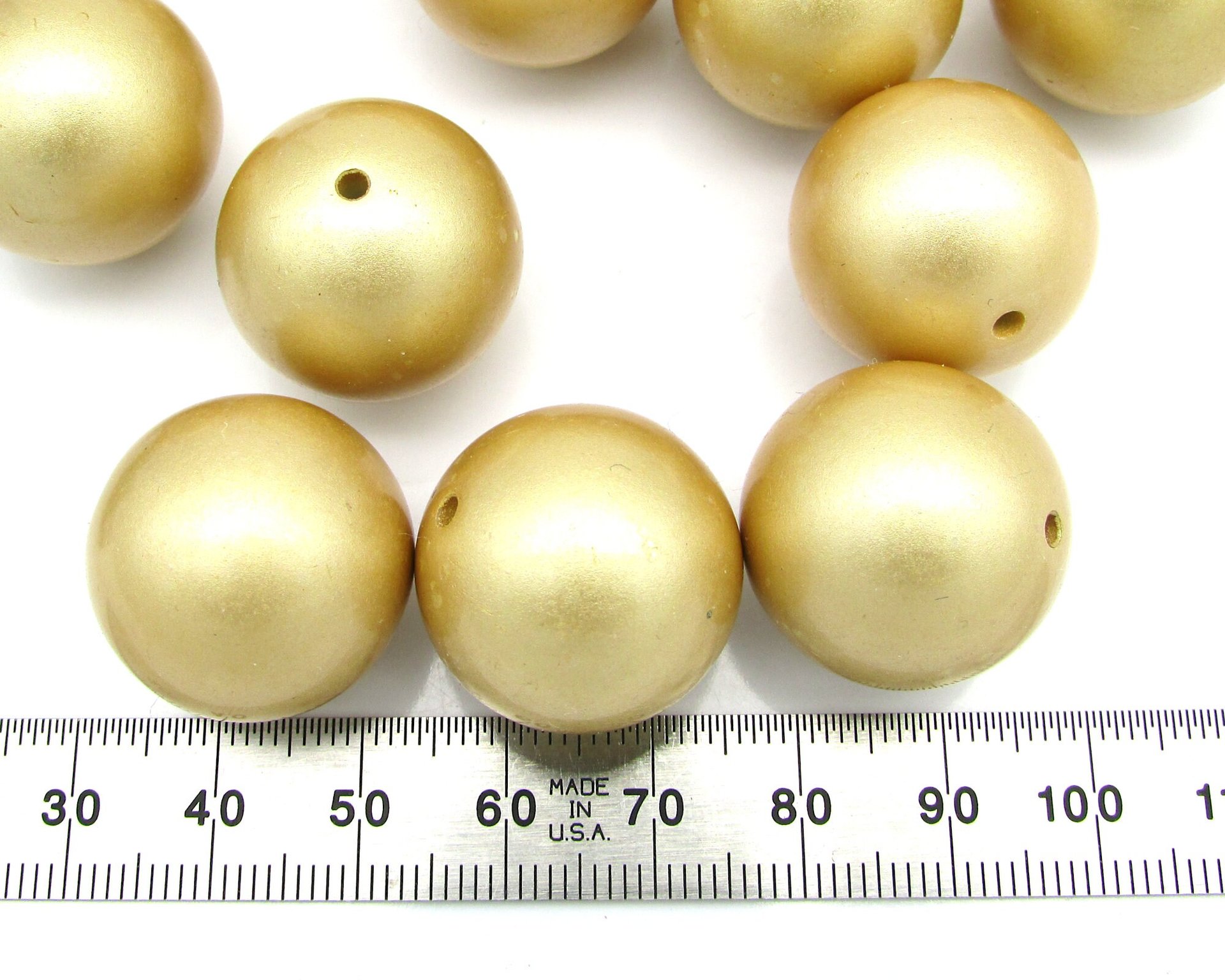 22mm Jumbo Faux Pearl Plastic Beads (6)