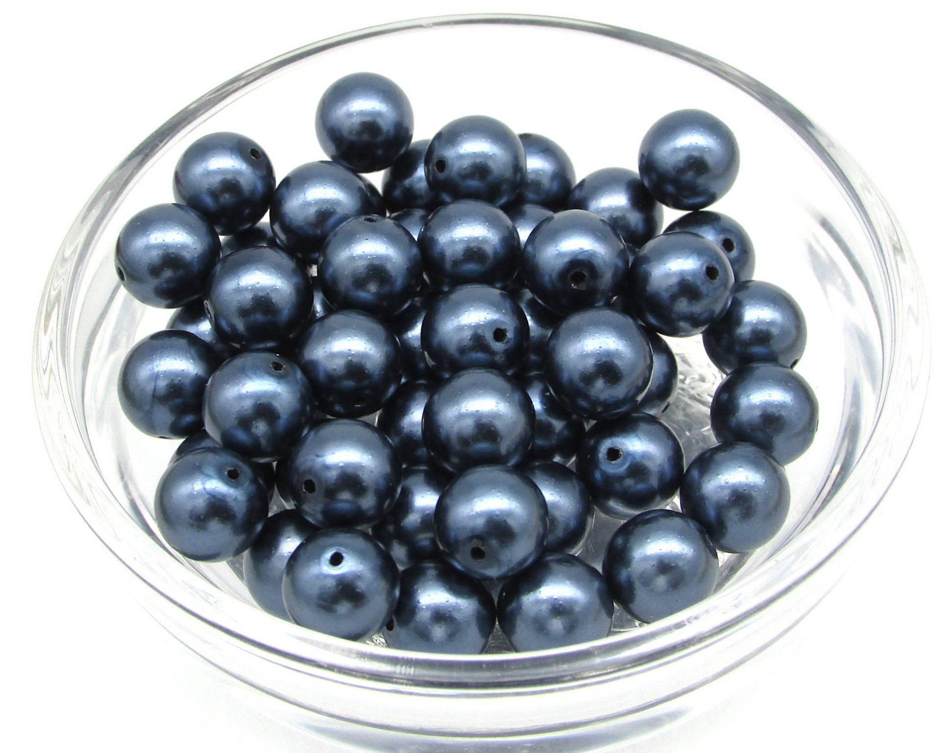 8mm Round Faux Pearls, Opaque Coated Glass Lustre Beads, Medium Spacers (50)