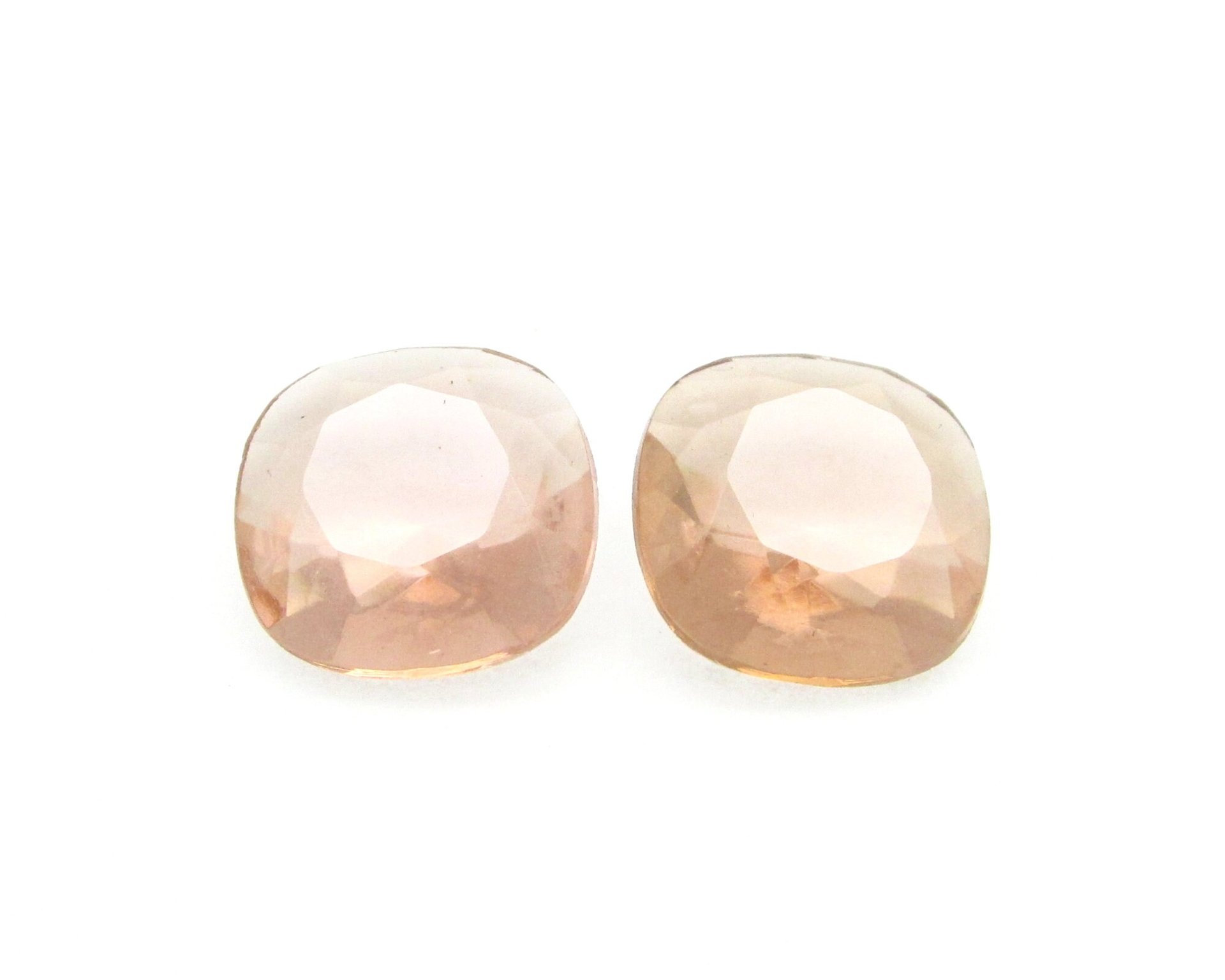 Vintage 14mm Square Light Peach Cushion Rhinestones