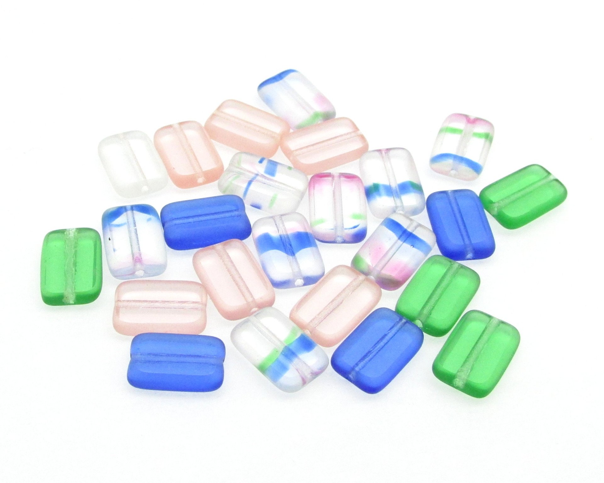 12mm x 8mm Flat Rectangle Glass Beads