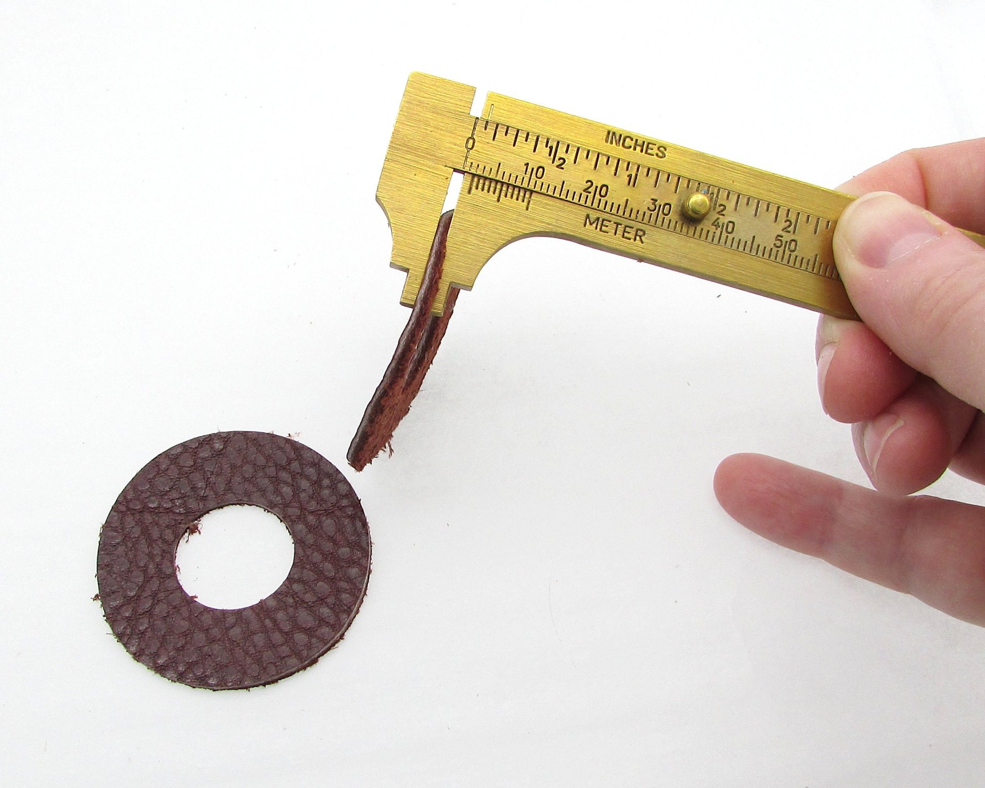 1.75” Donut Pendants, Upcycled Die Cut Leather (10)