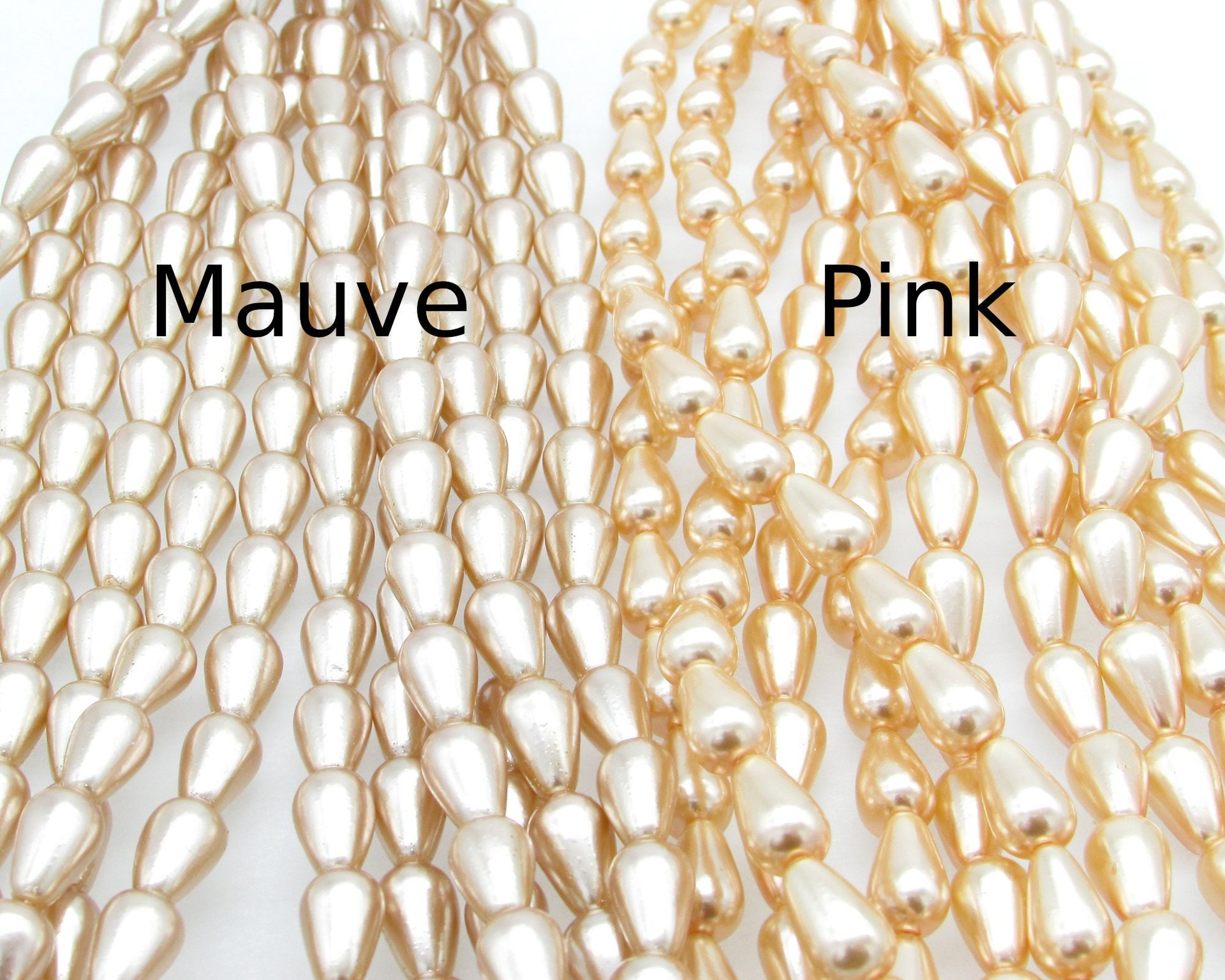 Pink 12mm Teardrop Czech Glass Pearl Beads