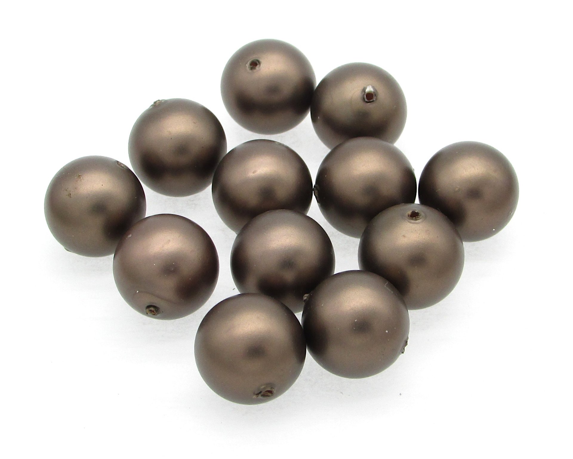 Brown Semi-Matte Plastic Pearl Beads