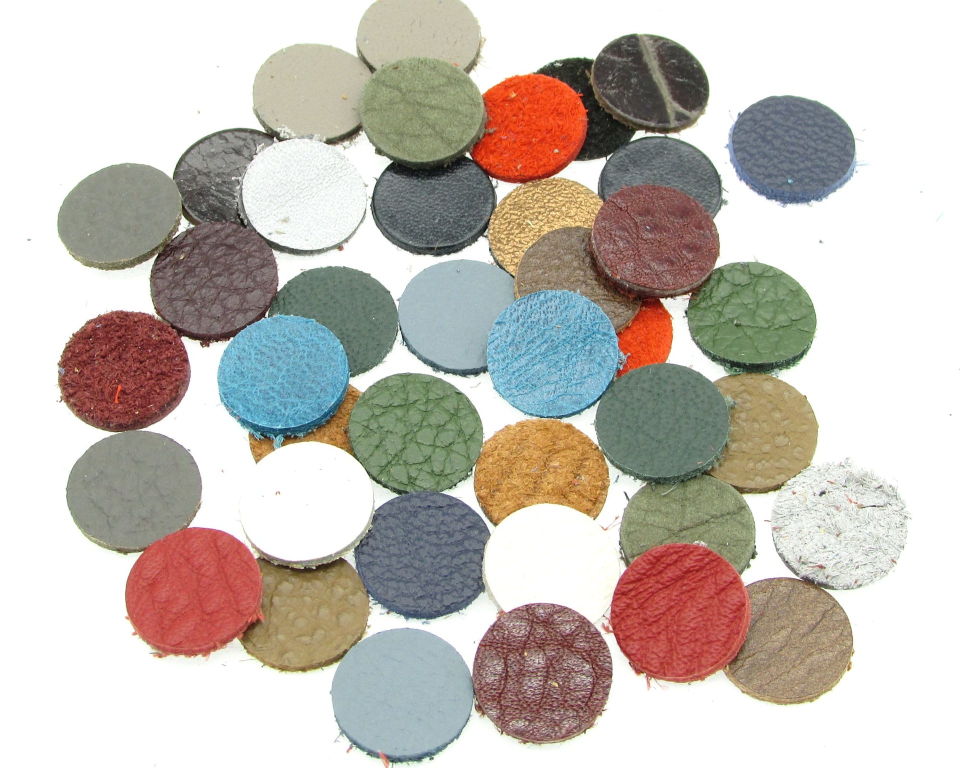 Tiny Leather Circles, 8mm 10mm 12mm Round Die Cuts (20 pairs)