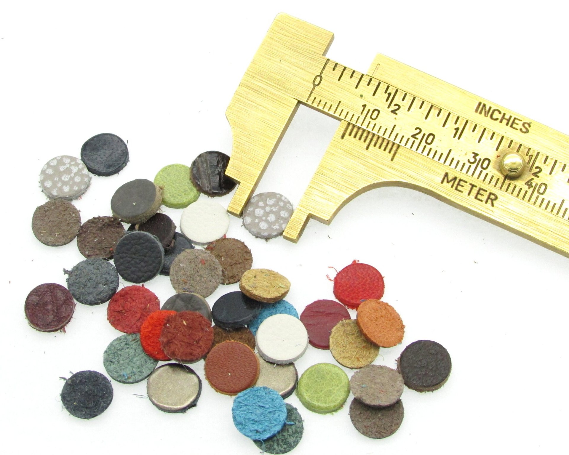 Tiny Leather Circles, 8mm 10mm 12mm Round Die Cuts (20 pairs)
