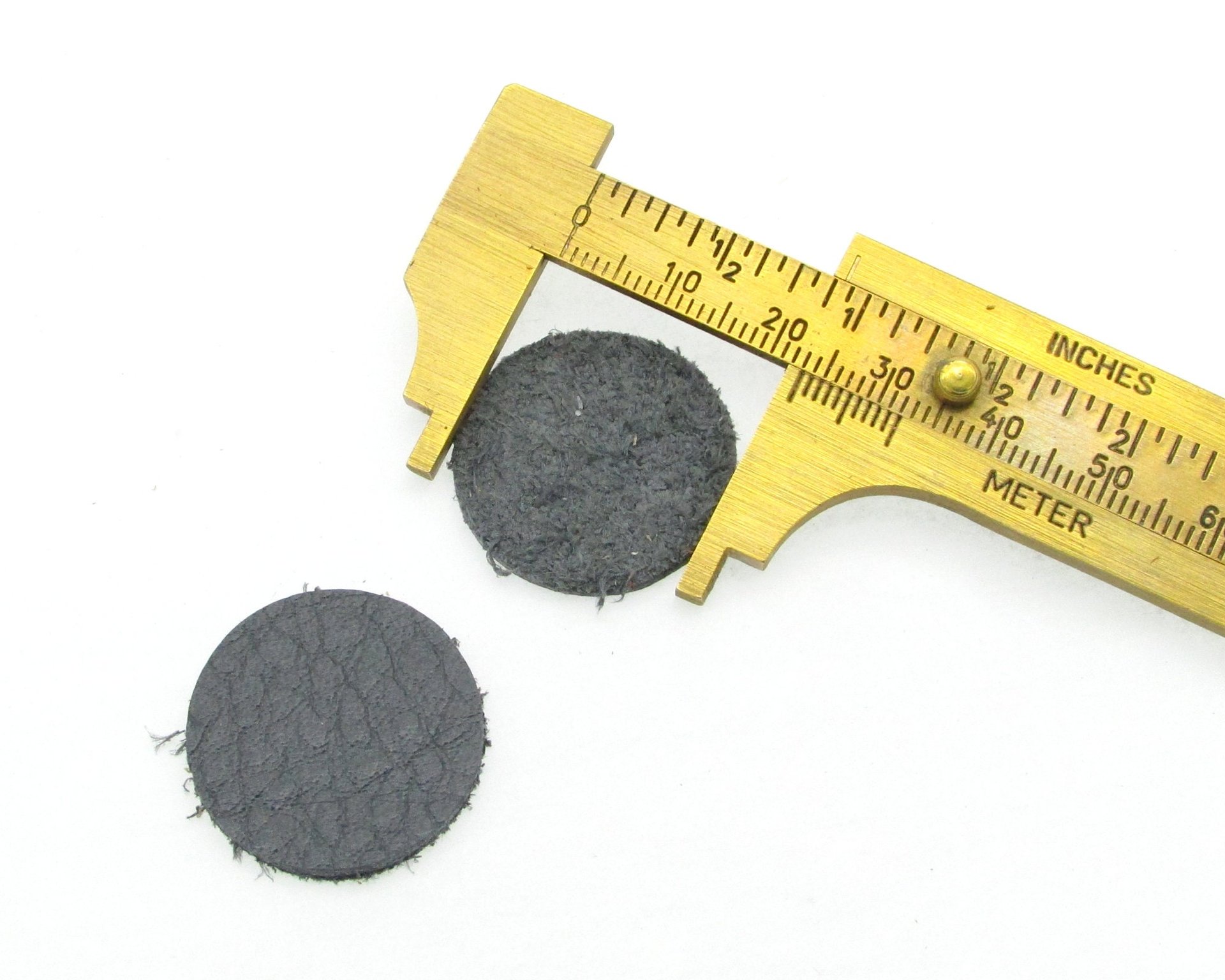 1” Die Cut Circles, Upcycled Top Grain Leather Pairs and Singles (10)