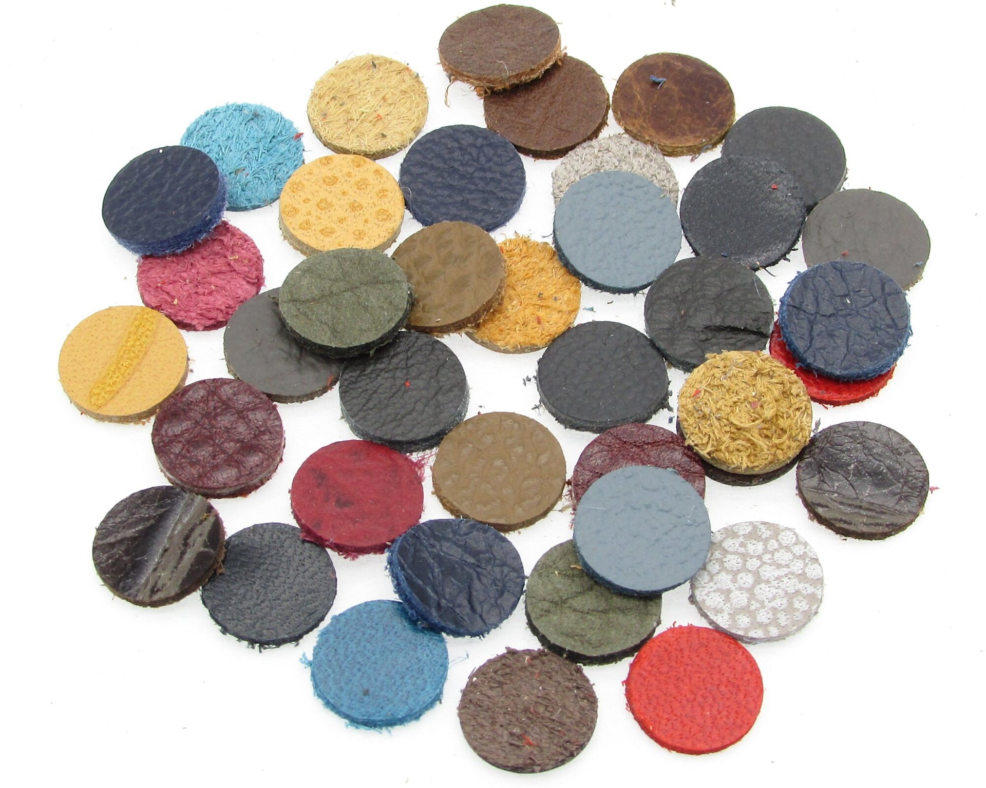 Tiny Leather Circles, 8mm 10mm 12mm Round Die Cuts (20 pairs)