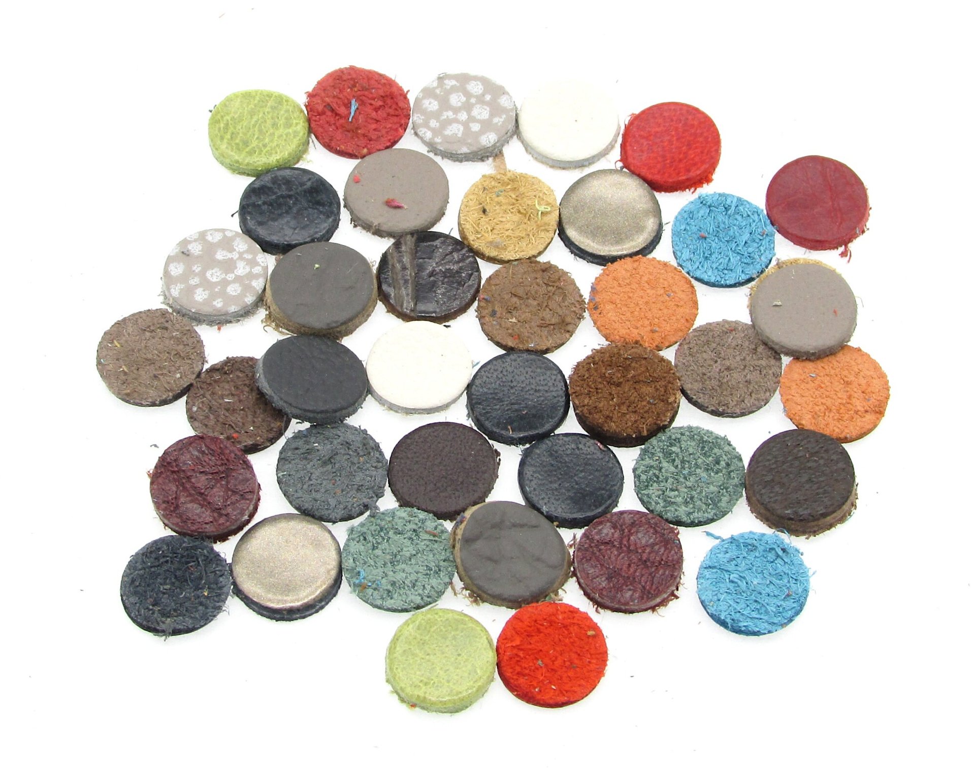 Tiny Leather Circles, 8mm 10mm 12mm Round Die Cuts (20 pairs)