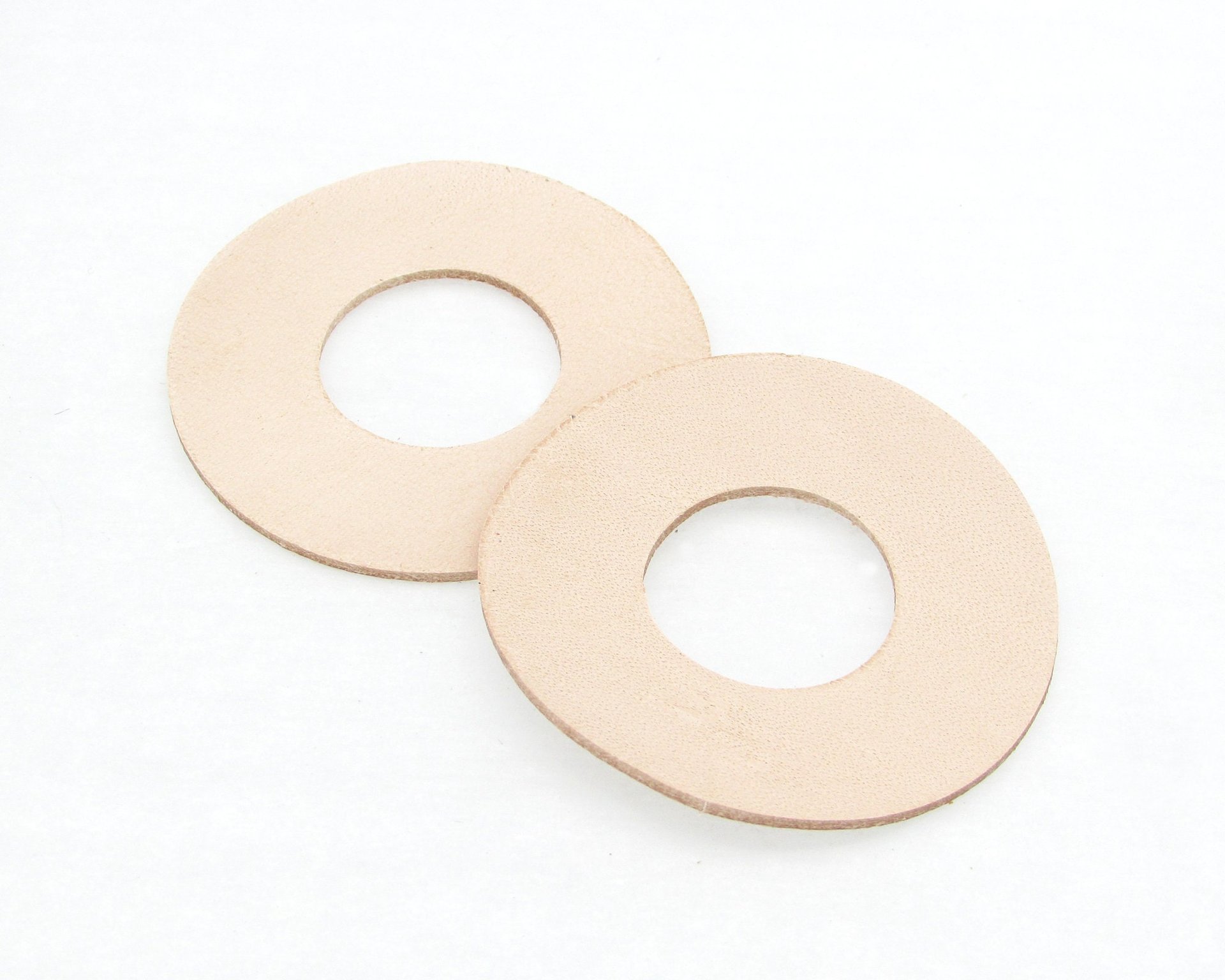 1.75” Donut Pendants, Upcycled Die Cut Leather (10)