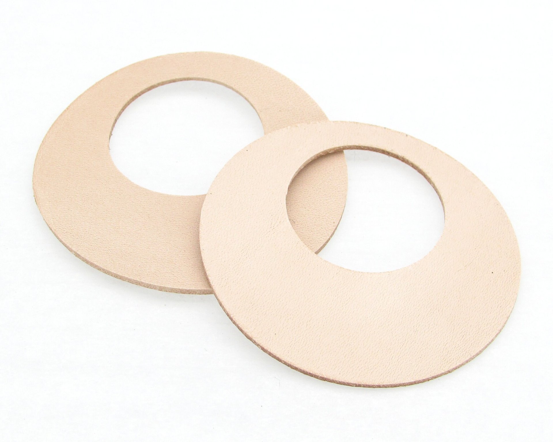 Go-Go Die Cut Pendants, Upcycled Top Grain Leather 1.5 Inch Round Earring Blanks (10)