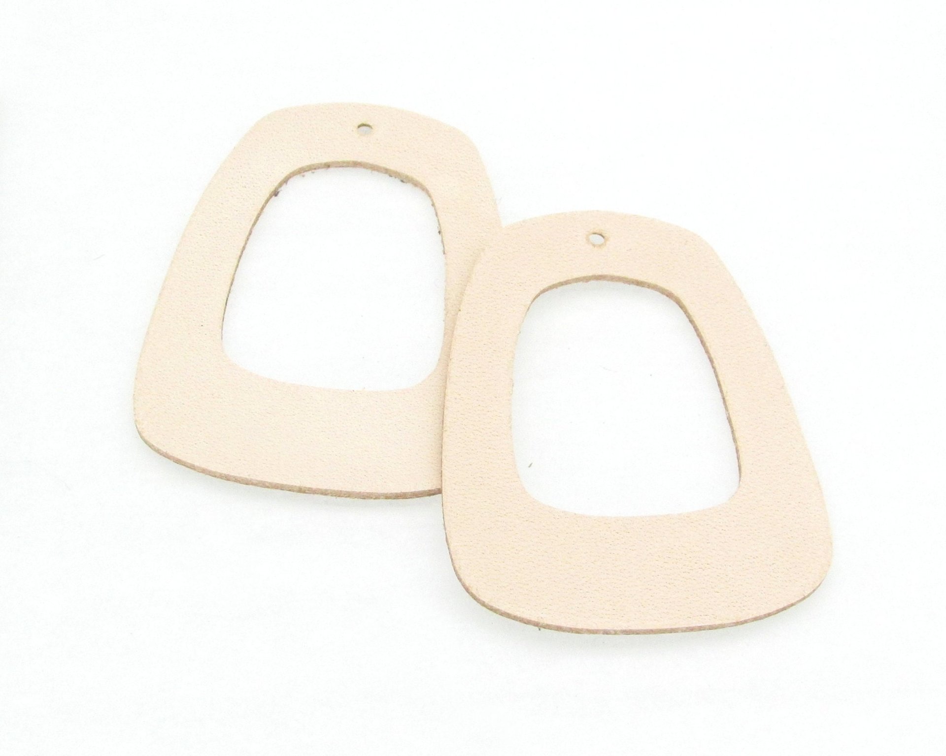 2 Inch Trapezoid Pendant Blanks, Upcycled Leather Die Cuts (10)