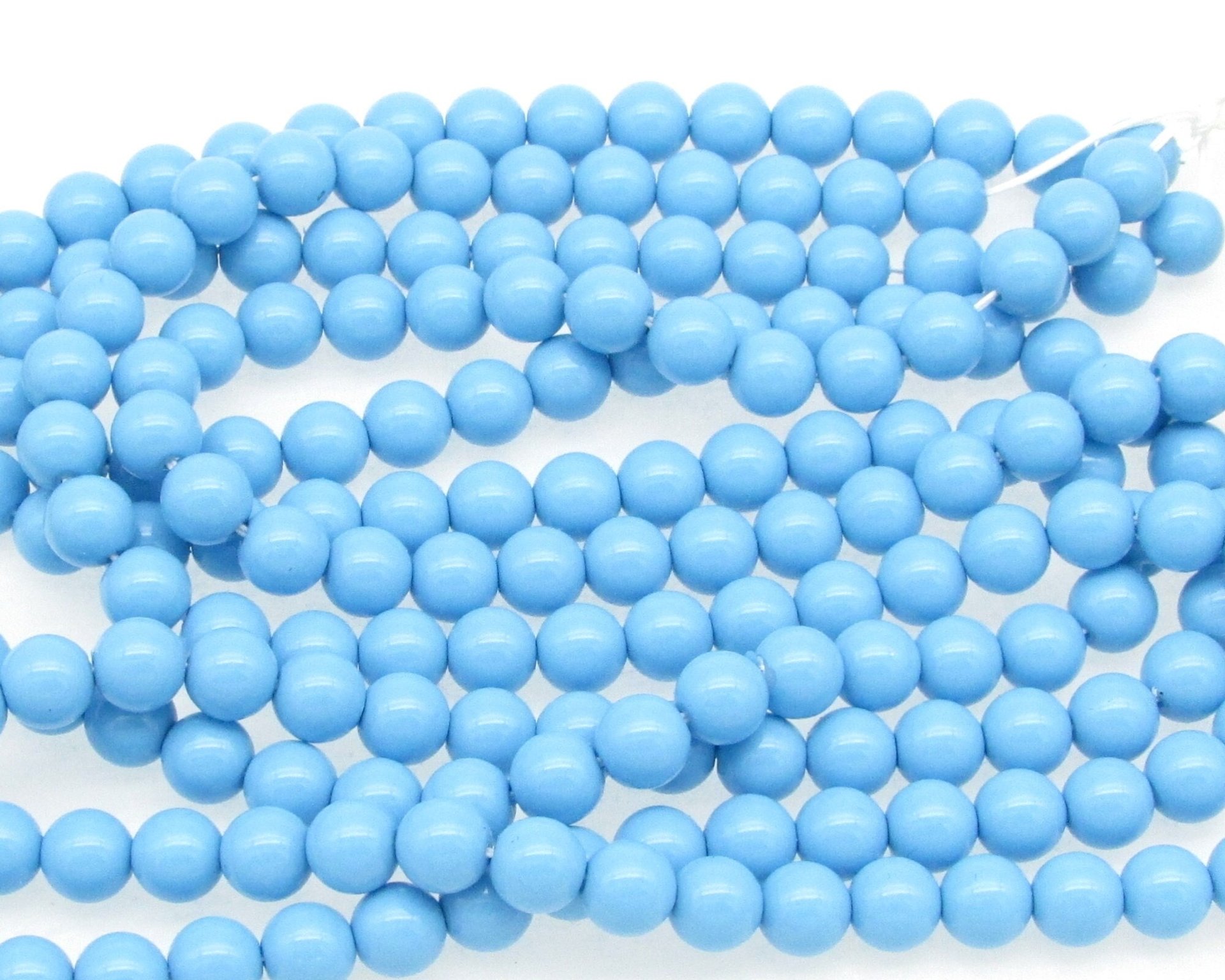 Opaque Aqua Preciosa Crystal Nacre Pearls, 6mm 8mm Round (25)