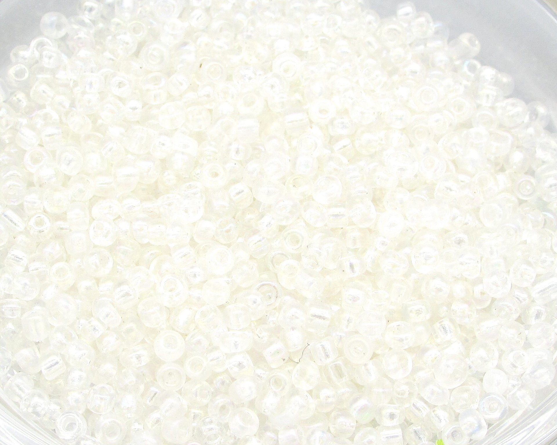 Clear AB Seed Beads, 11/0 Rocaille Spacers (25g)