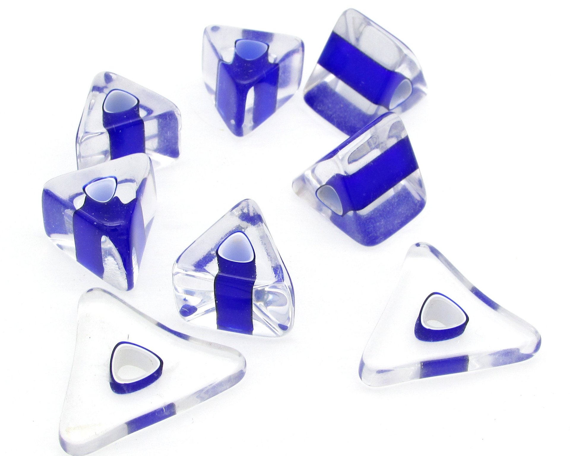 Royal Blue Furnace Cane Triangular Barrels and Slices