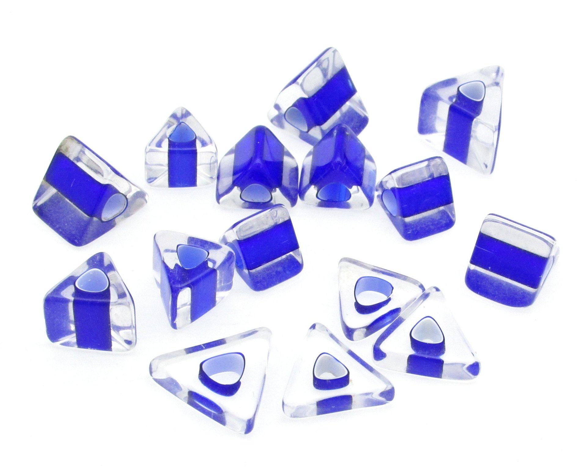 Royal Blue Furnace Cane Triangular Barrels and Slices
