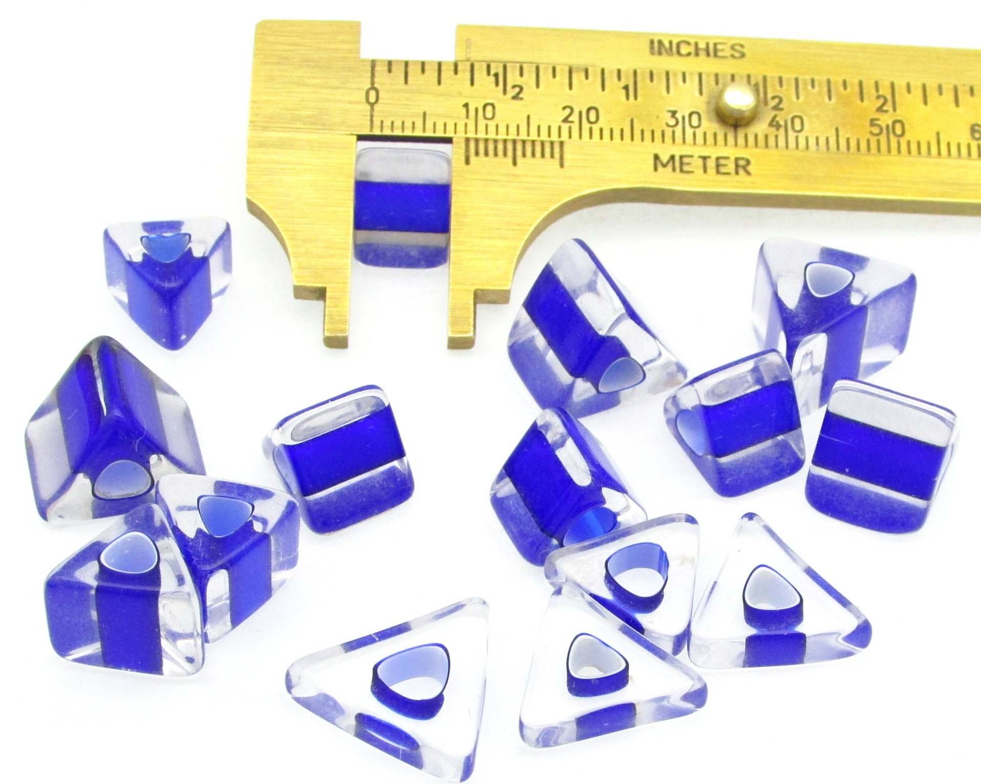 Royal Blue Furnace Cane Triangular Barrels and Slices