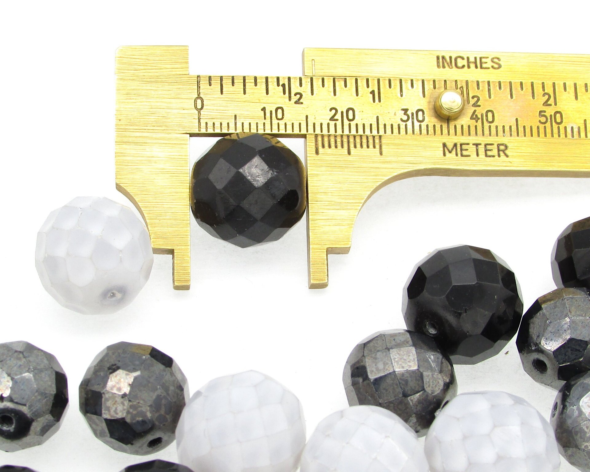 Black Bead Mixes, 4-16mm Faceted Czech Fire Polished Glass
