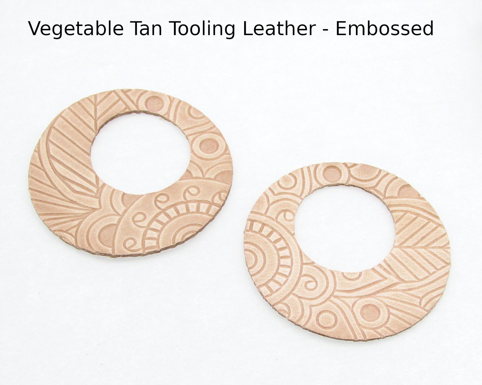 Go-Go Die Cut Pendants, Upcycled Top Grain Leather 1.5 Inch Round Earring Blanks (10)