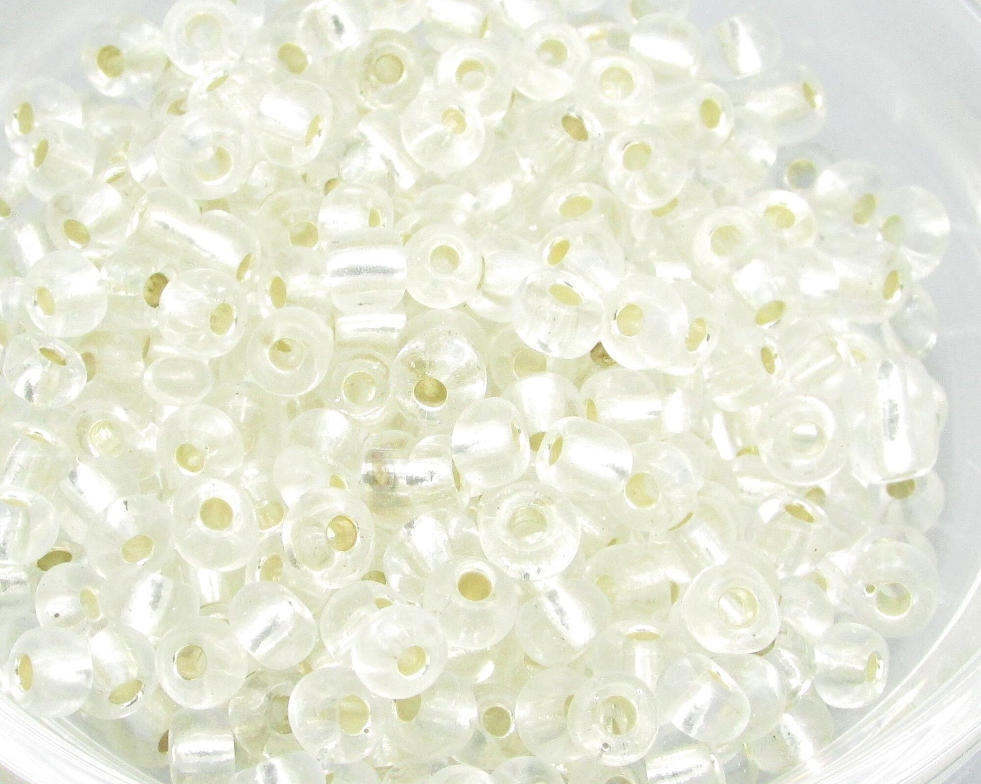 6/0 Seed Beads, Silver Lined Clear Spacers (25g)