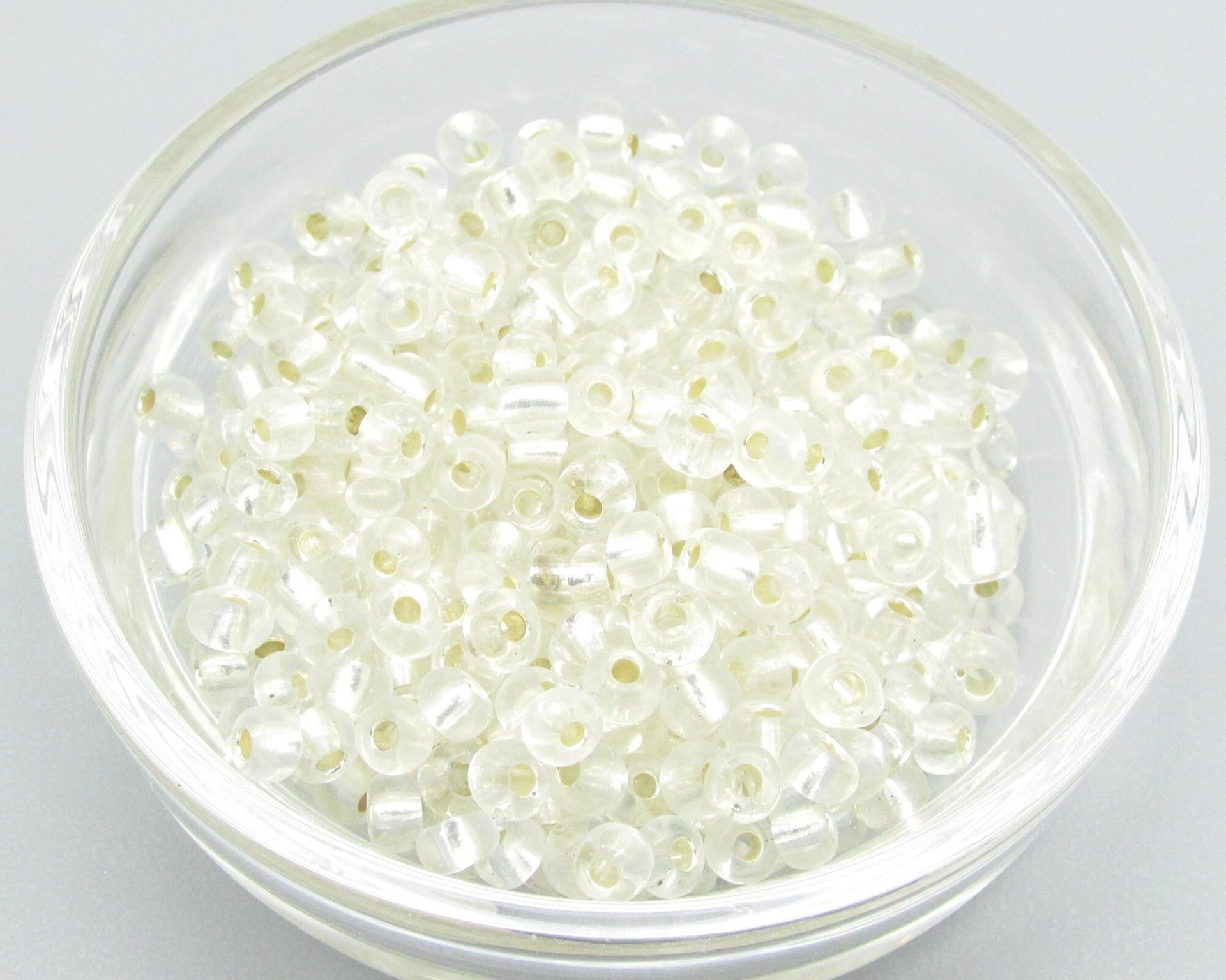 6/0 Seed Beads, Silver Lined Clear Spacers (25g)