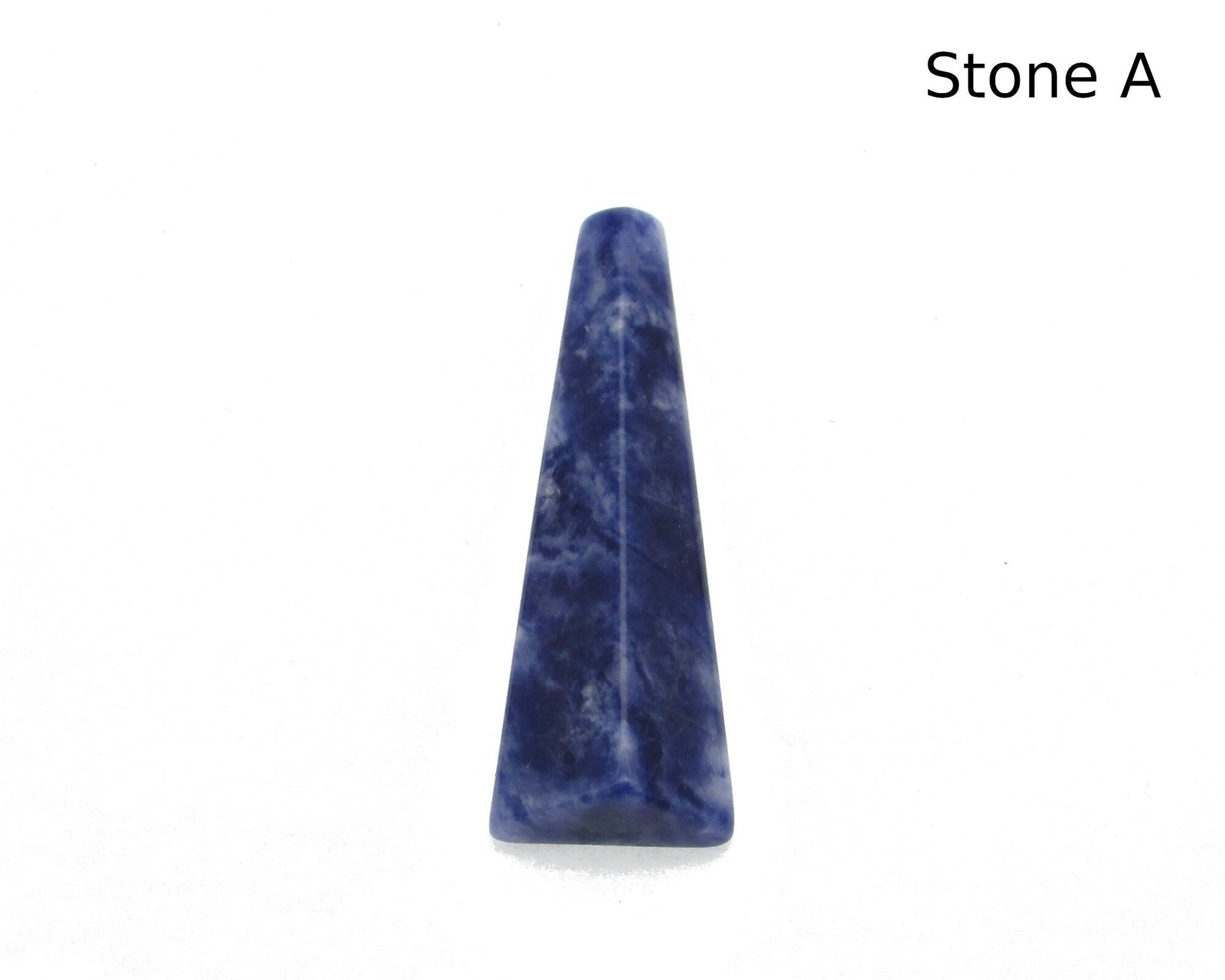 Long Tetrahedral Cabochon, Half-Drilled Triangle, 21.45ct Natural Sodalite