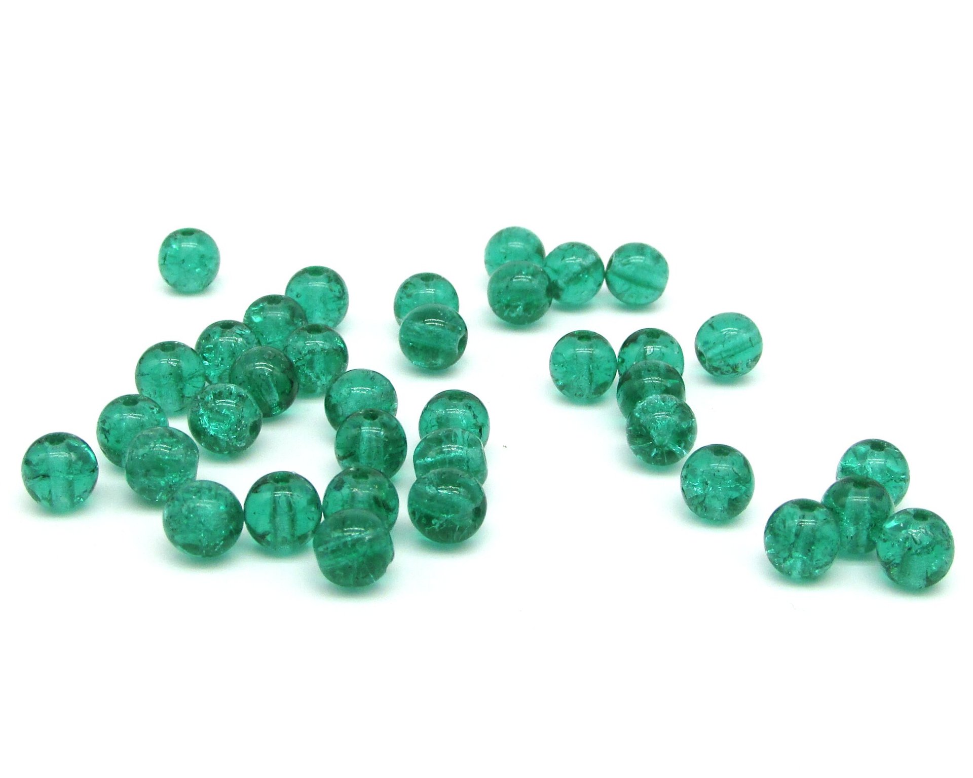 6mm Round Crackle Beads, Translucent Czech Glass Druks, Assorted Colors