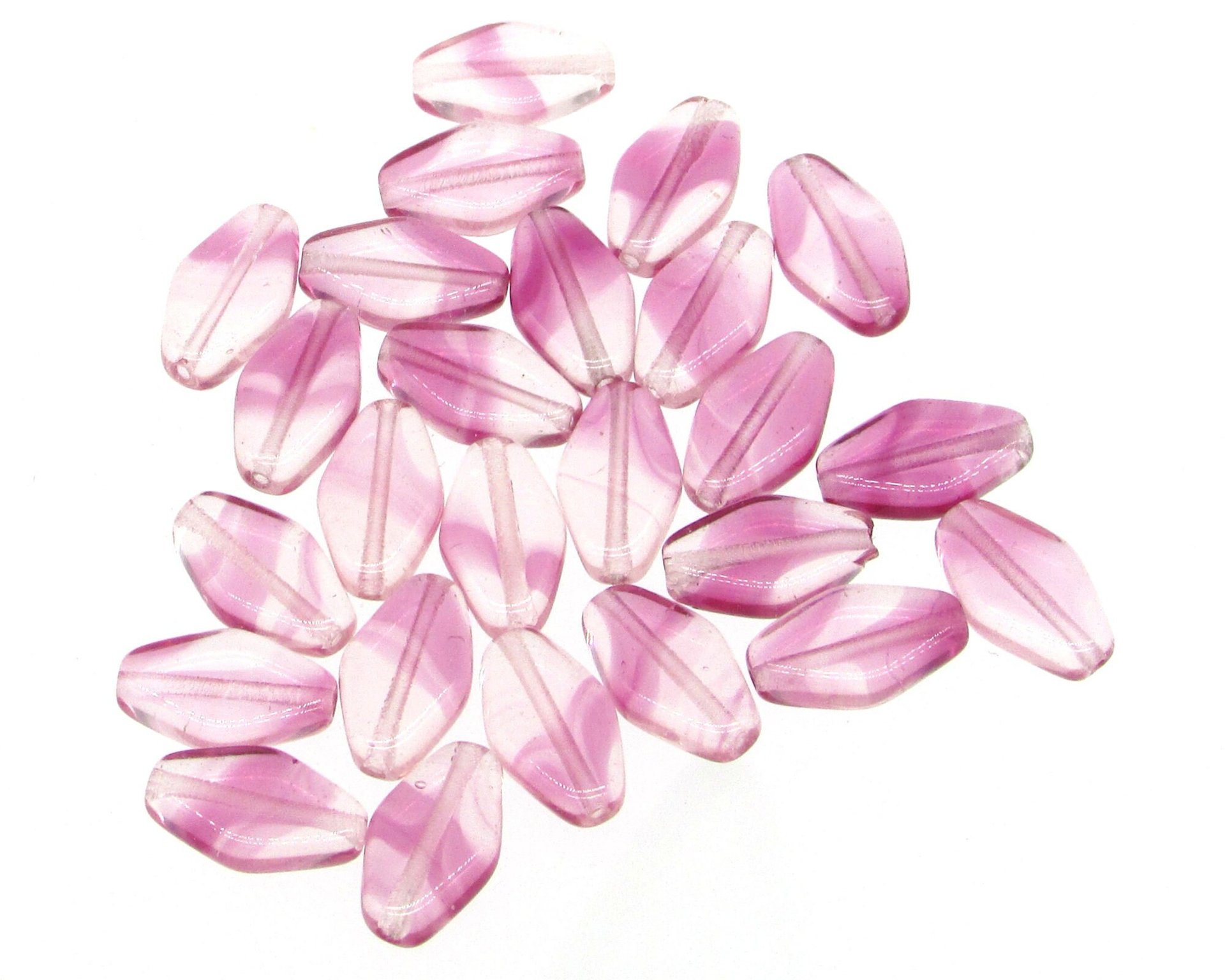 13x8mm Flat Diamond Pressed Glass Beads