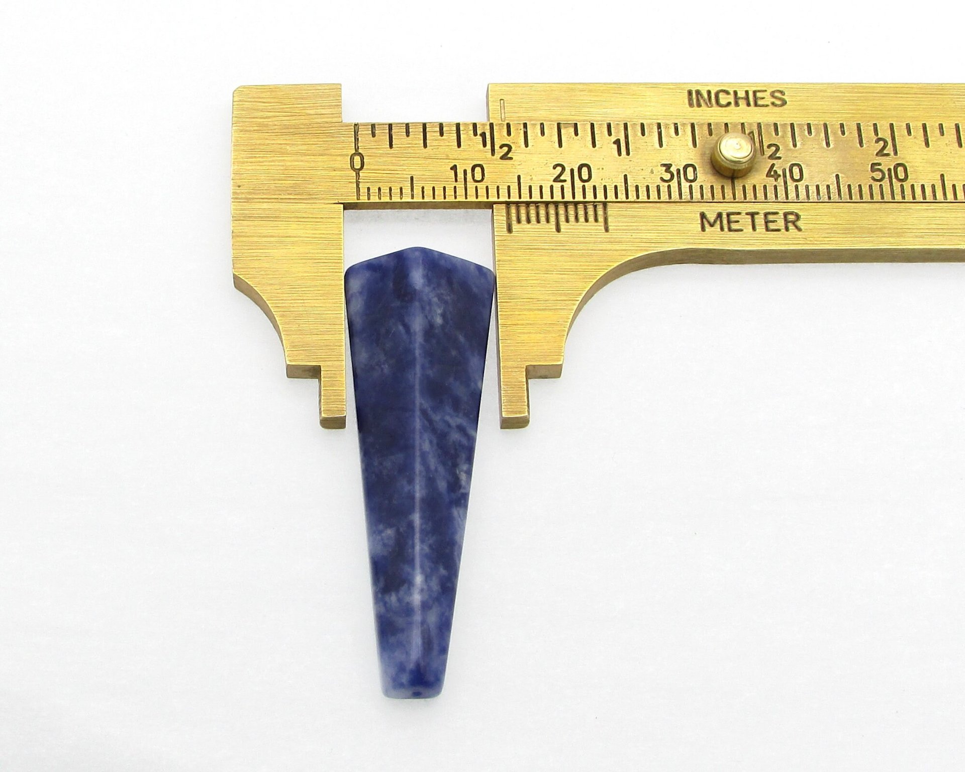Long Tetrahedral Cabochon, Half-Drilled Triangle, 21.45ct Natural Sodalite