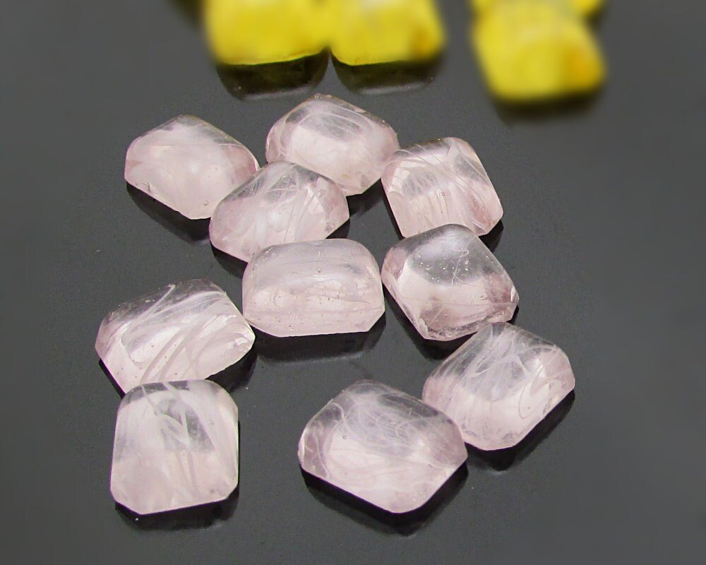 Octagonal Light Amethyst Glass Stones (10)