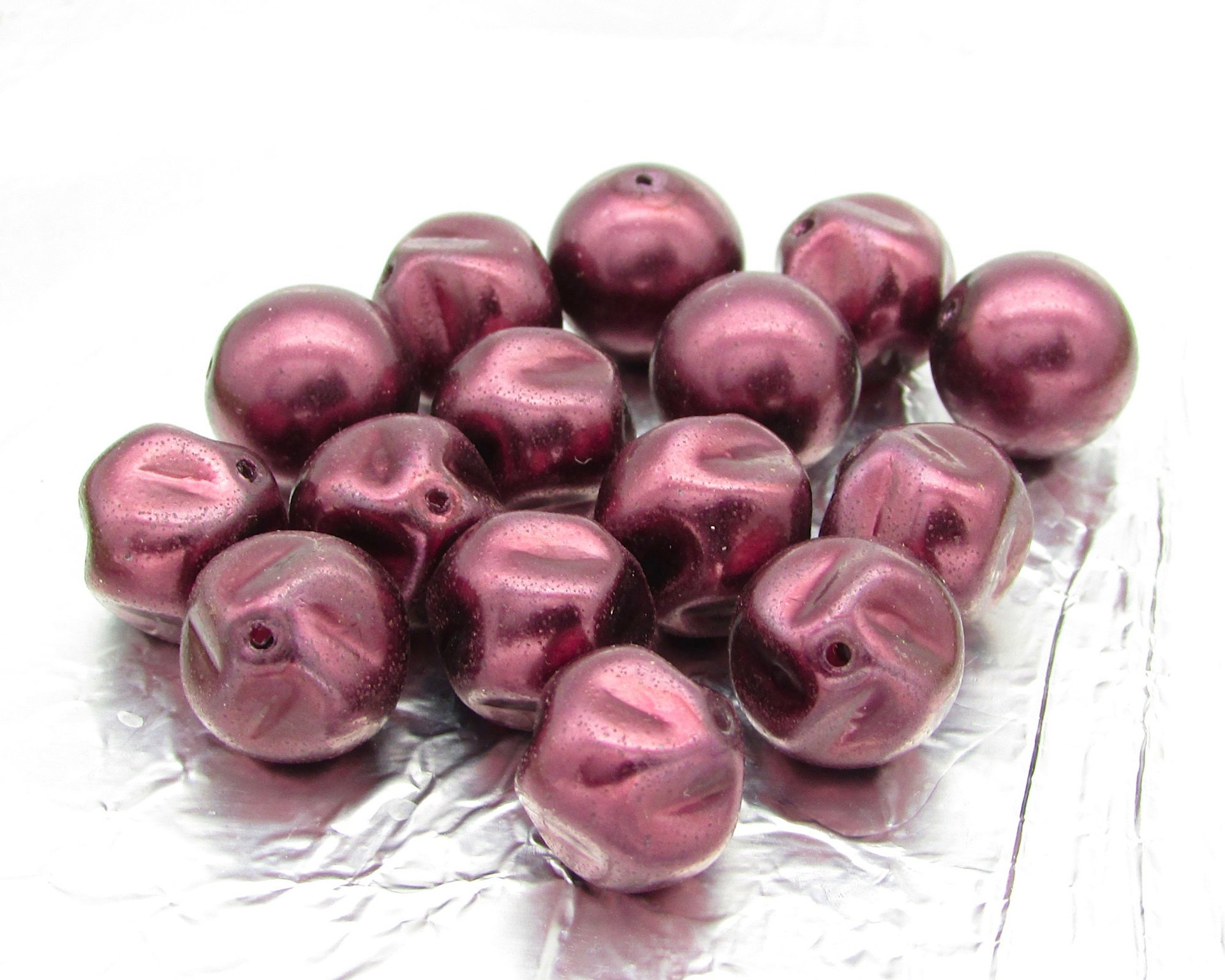 Dark Czech Glass Faux Pearl Mix