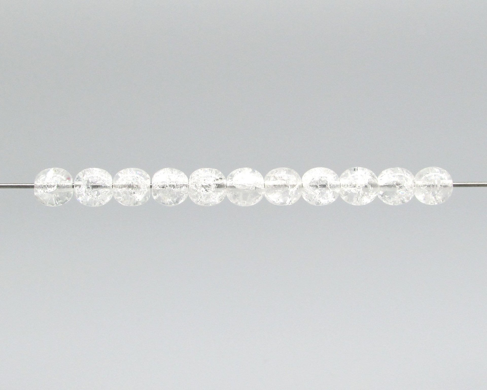 6mm Round Crackle Beads, Translucent Czech Glass Druks, Assorted Colors