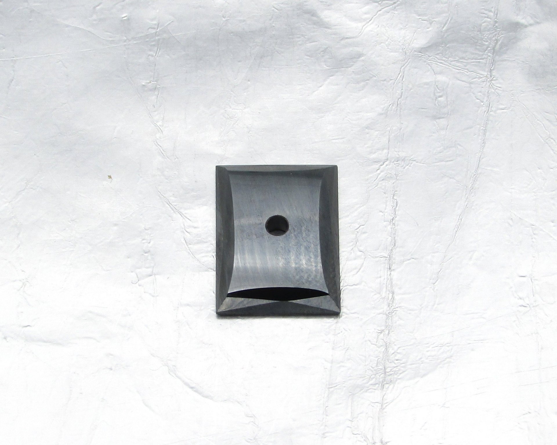 Hematite 18x13mm Rectangle Cabochon with Center Hole