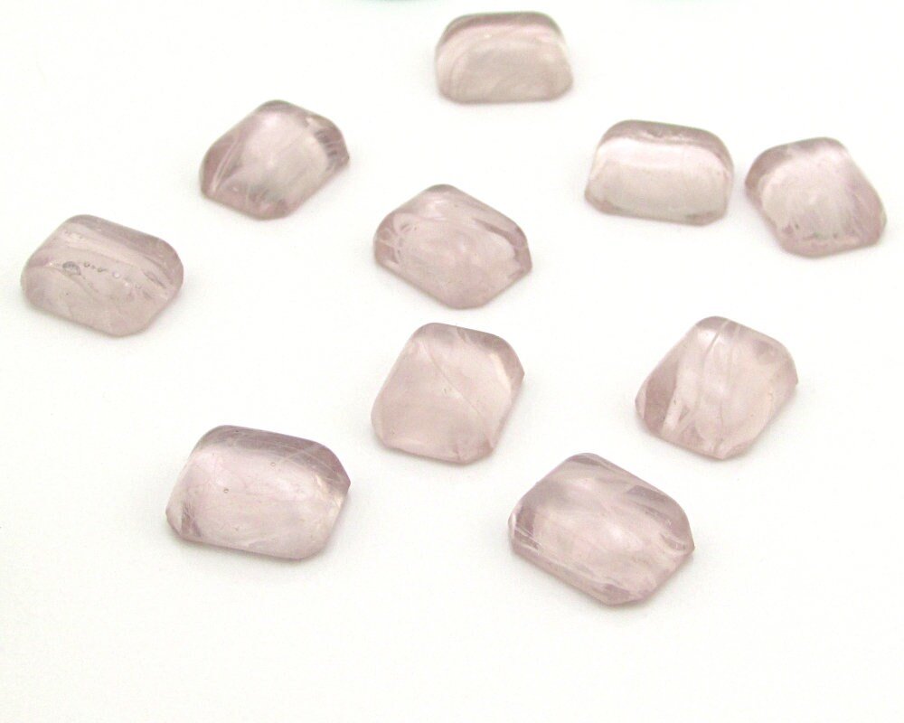 Octagonal Light Amethyst Glass Stones (10)