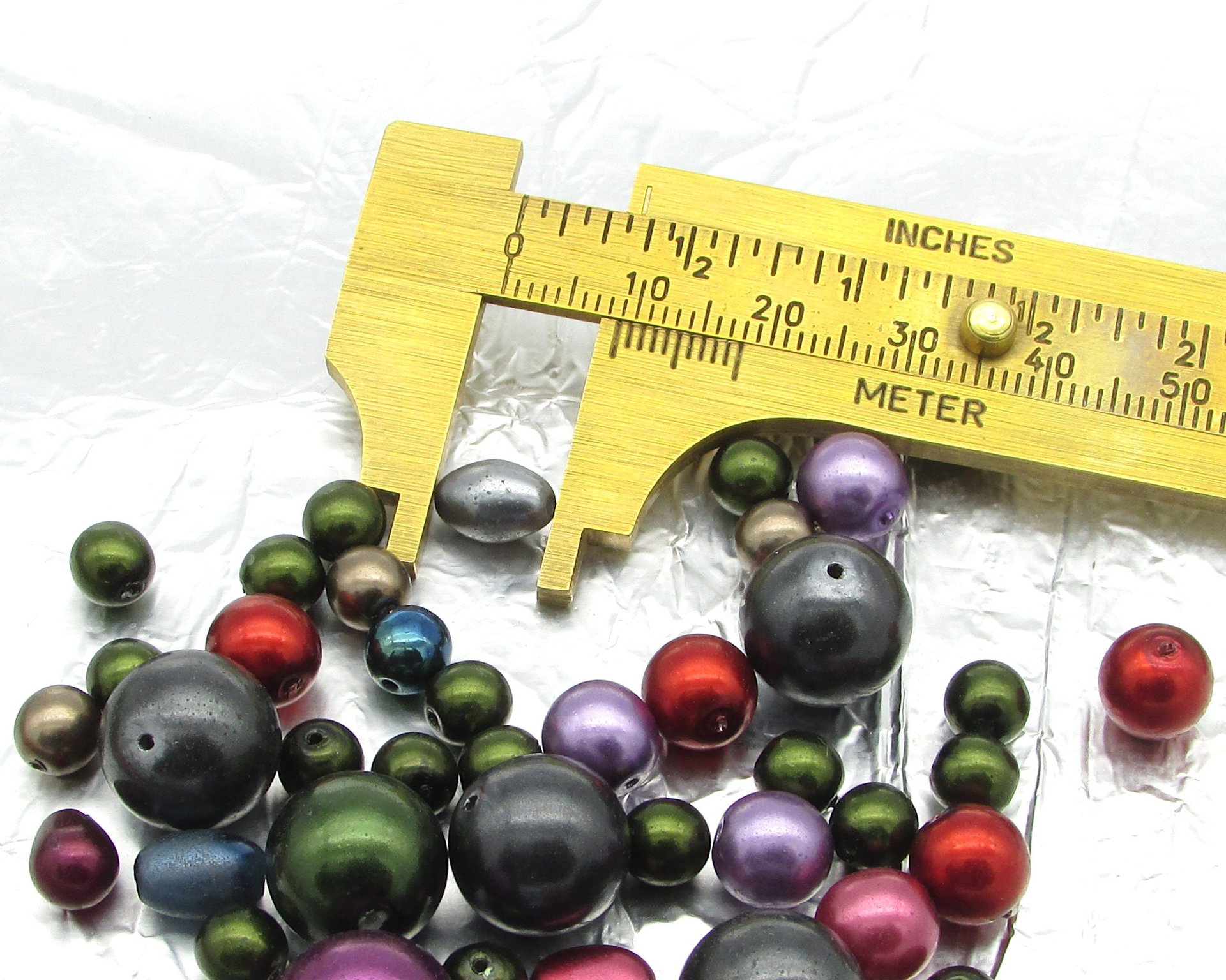 Dark Czech Glass Faux Pearl Mix