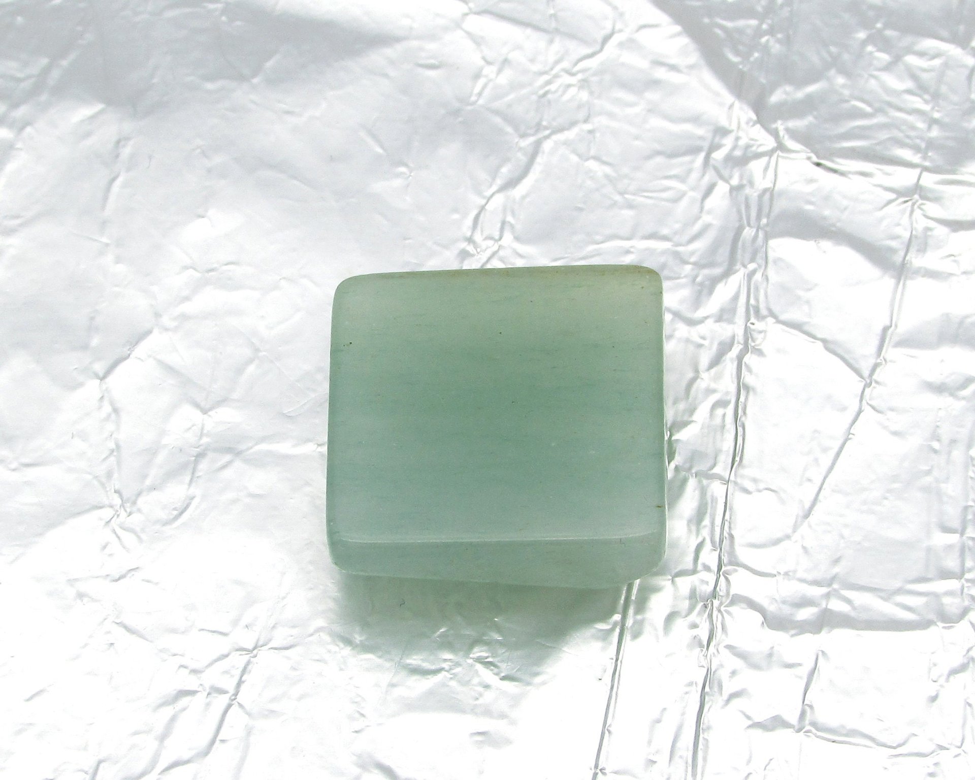 Nephrite Jade Square Cabochon, Diagonal Bevel 21mm 35.6-41.45 Carat Flat Back Stone