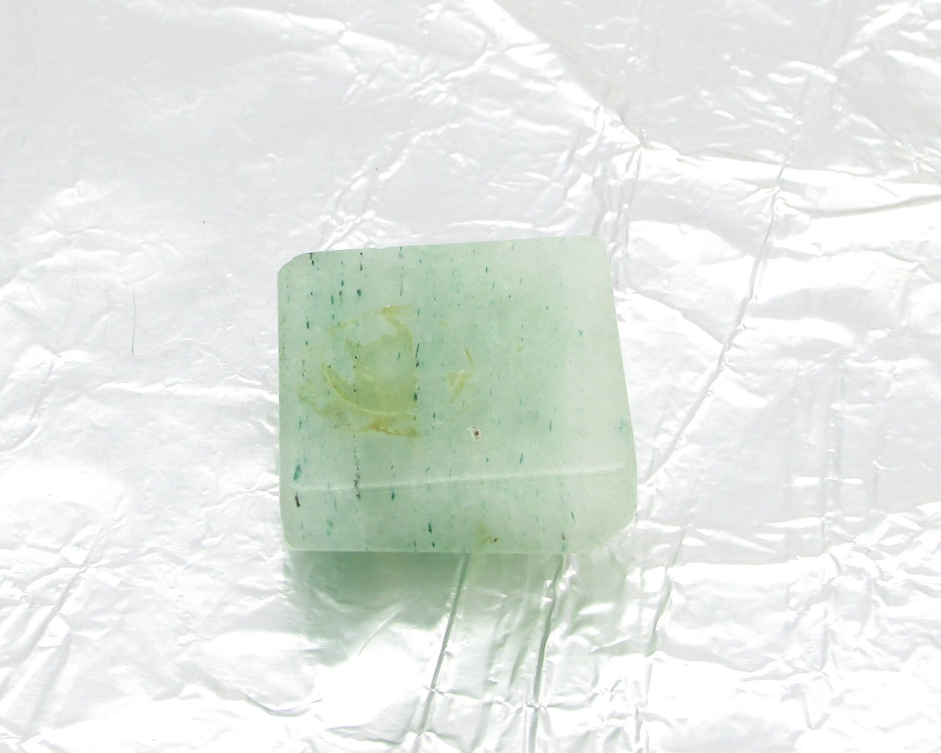 Nephrite Jade Square Cabochon, Diagonal Bevel 21mm 35.6-41.45 Carat Flat Back Stone
