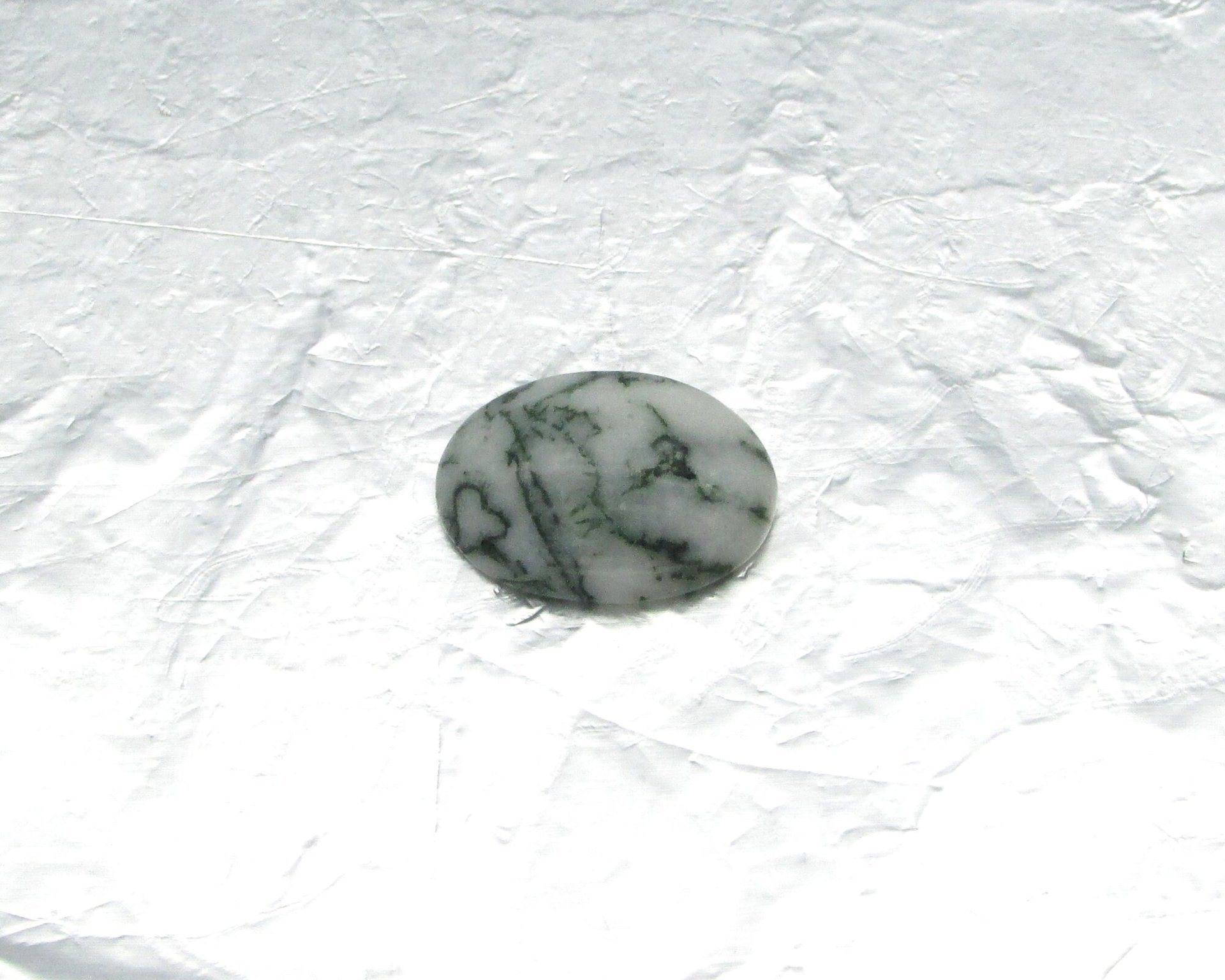 Oval Moss Agate Cabochon, 16x12mm