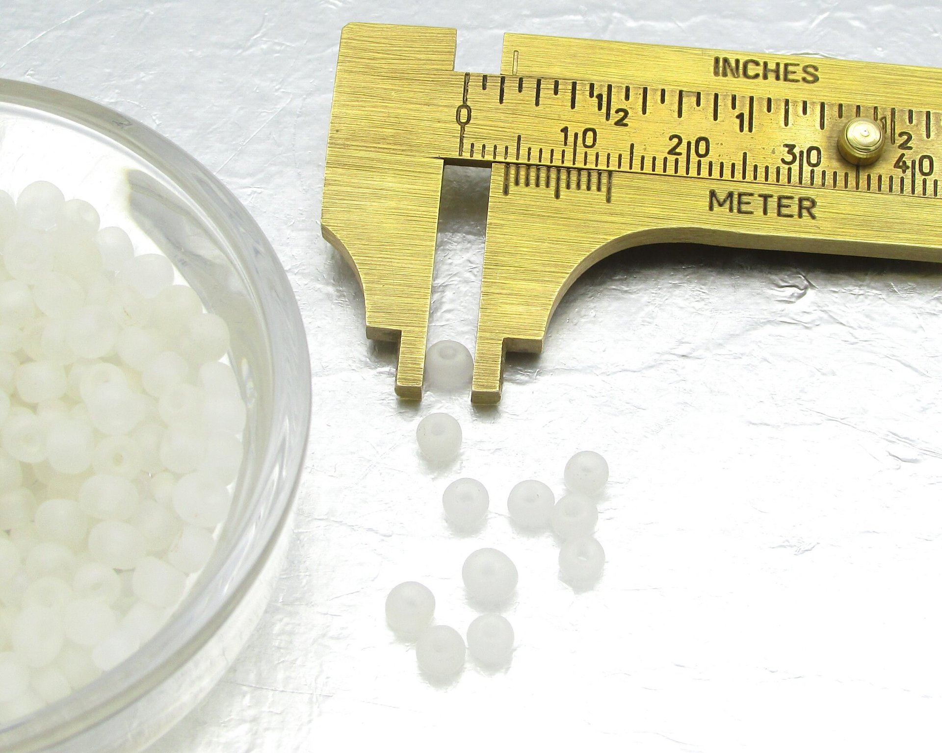 6/0 Seed Beads, Clear Frosted Spacers