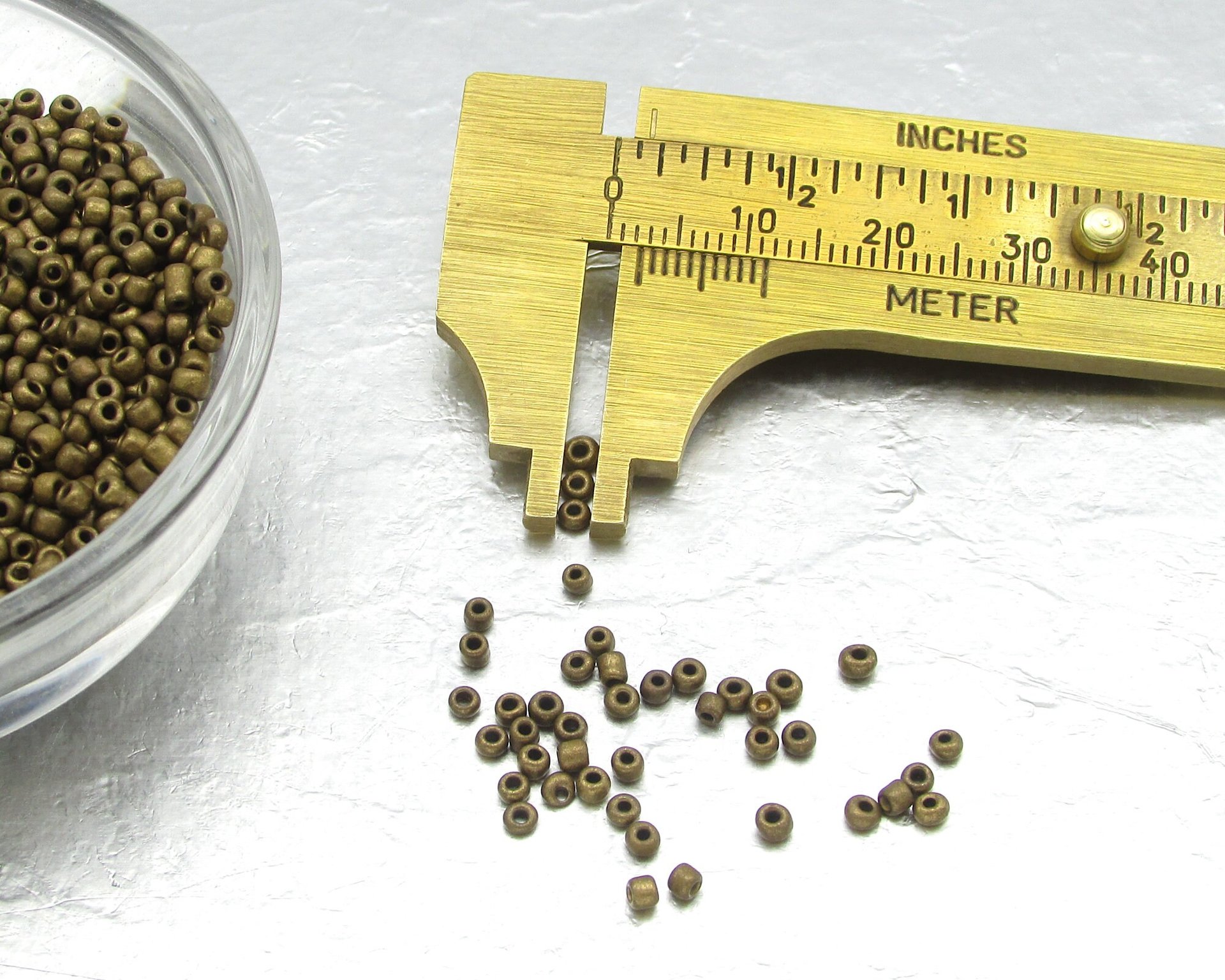 11/0 Seed Beads, Opaque Matte Bronze (25g)