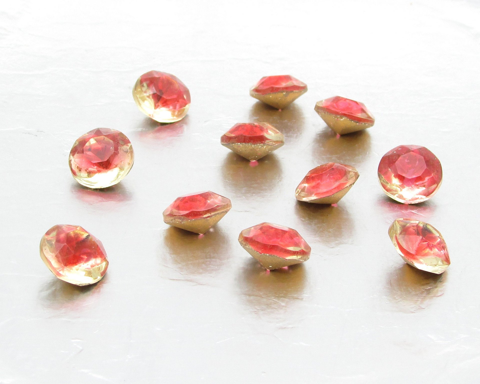 48ss Pink Sabrina Dentelles, Vintage 2-Tone Rhinestones (11)