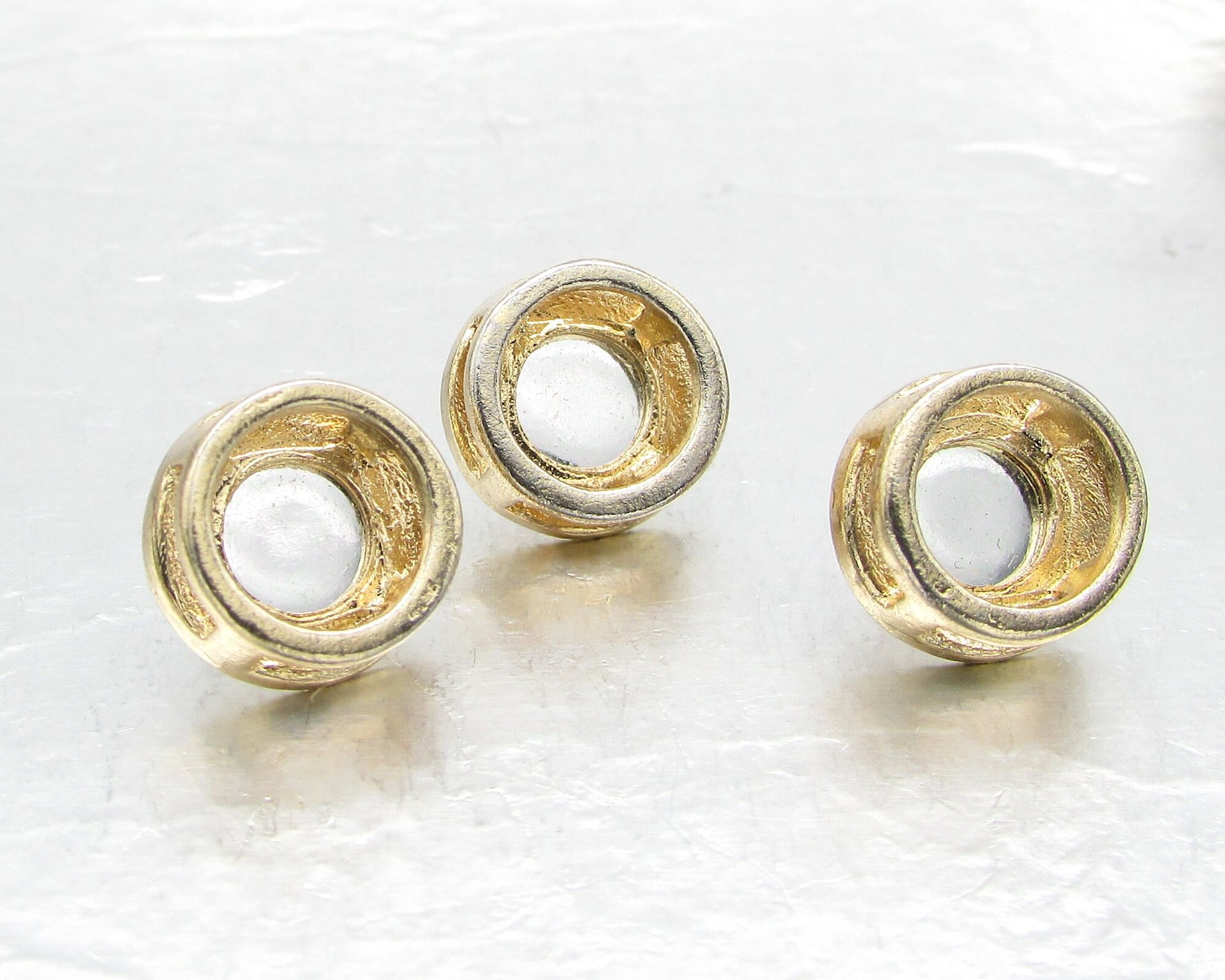 Vintage 12mm Round Slider Pendant with Opaline Glass Cabochon (9)