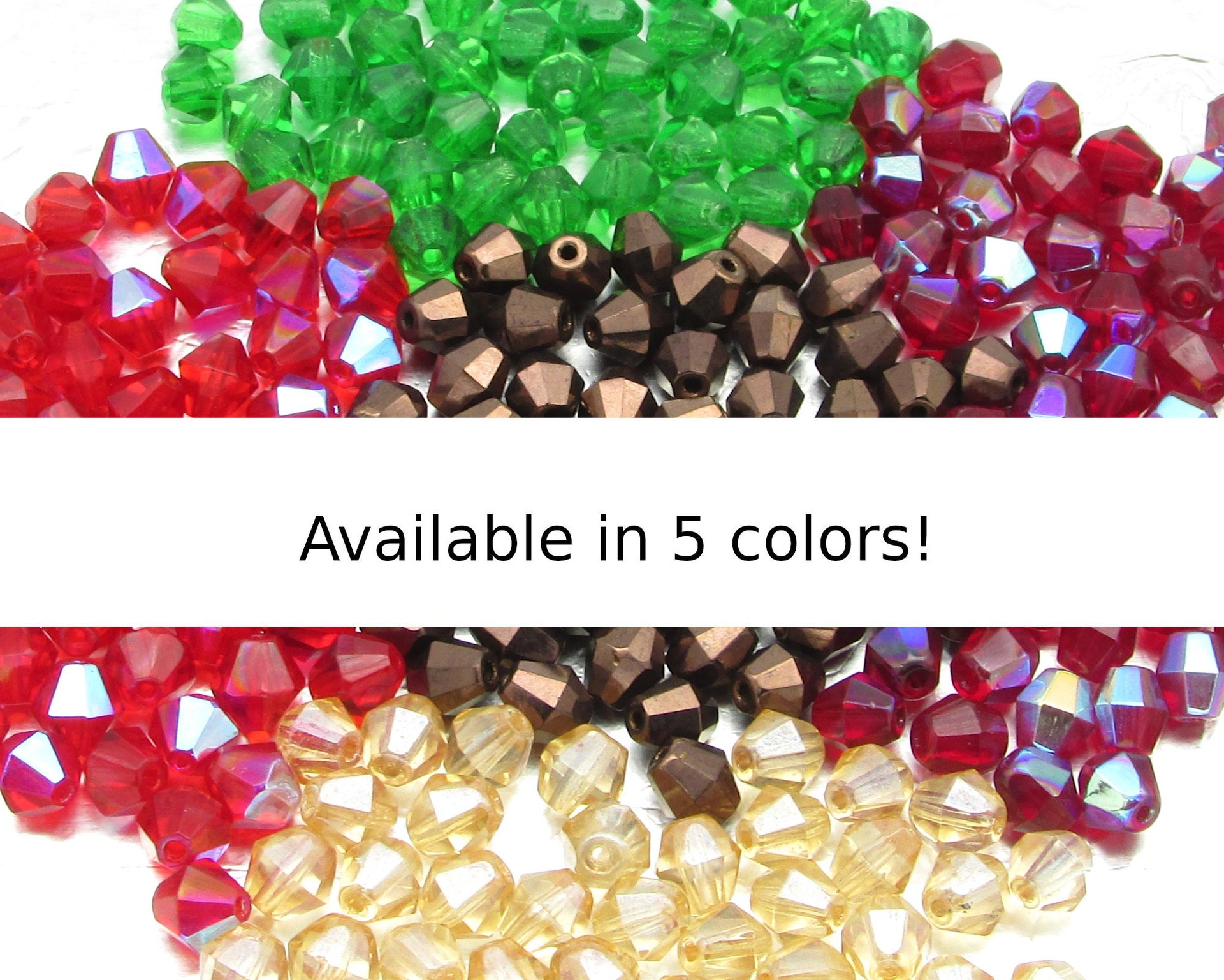 Vintage 6mm Faceted Bicones, Translucent Champagne