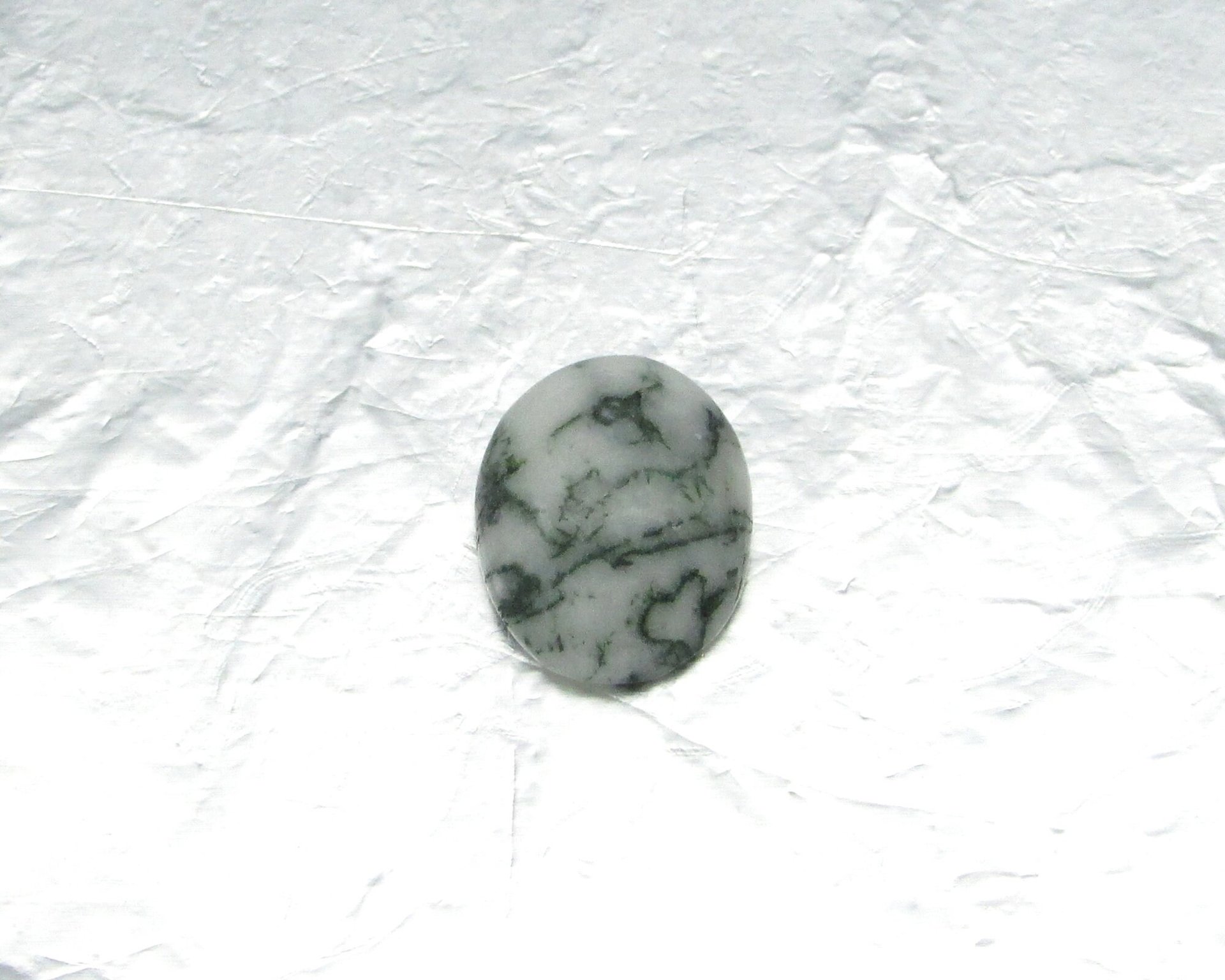 Oval Moss Agate Cabochon, 16x12mm