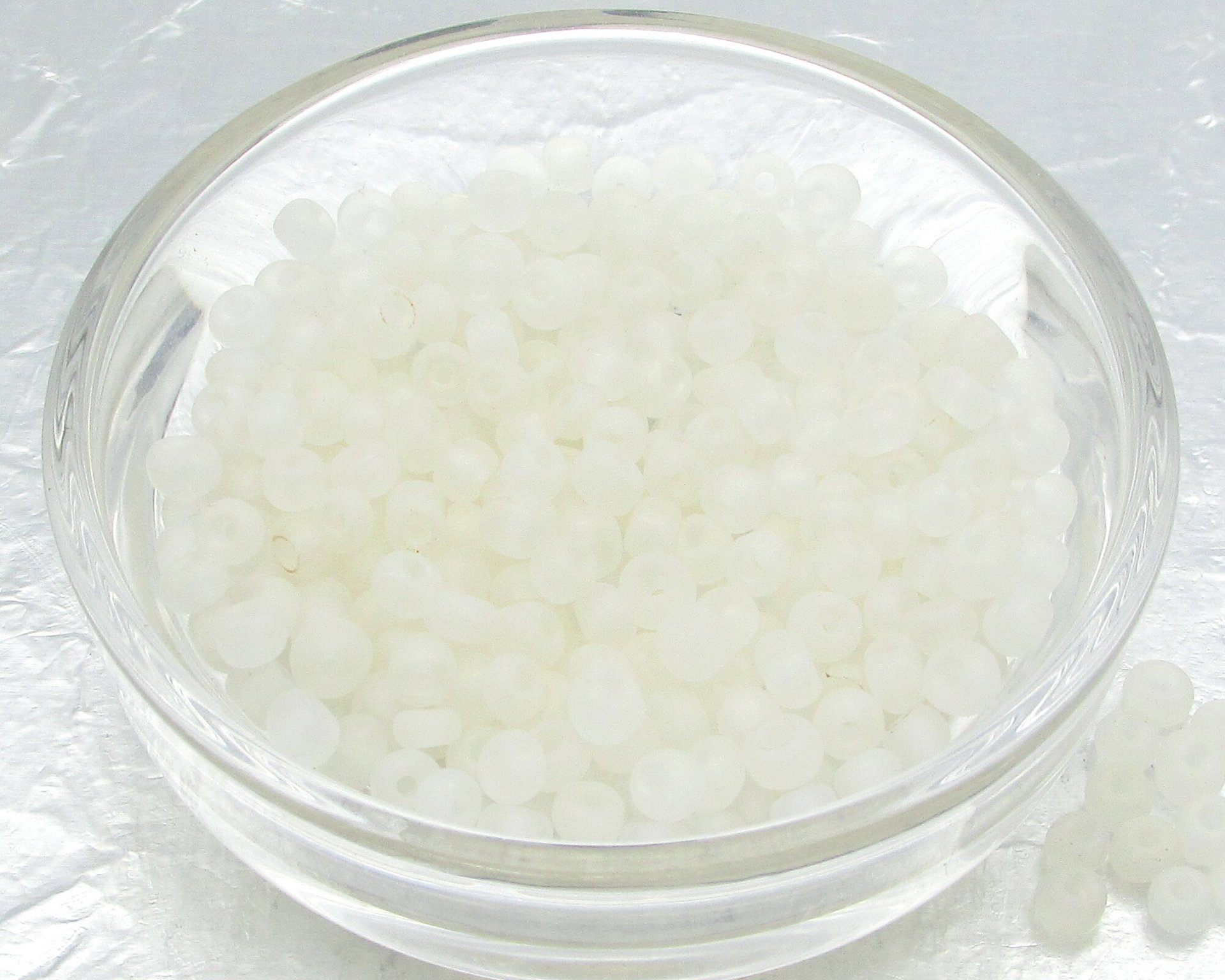 6/0 Seed Beads, Clear Frosted Spacers
