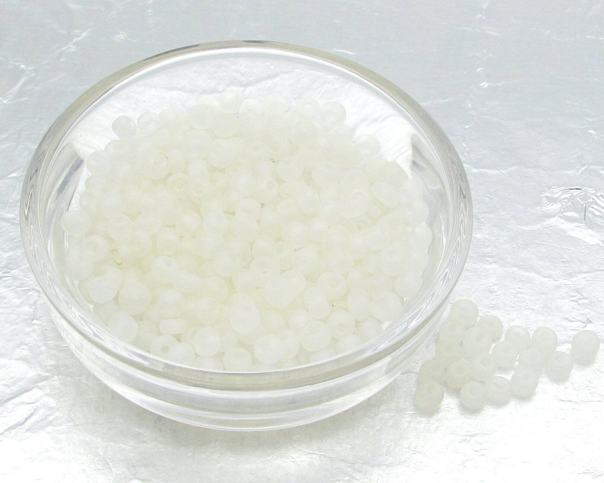 6/0 Seed Beads, Clear Frosted Spacers