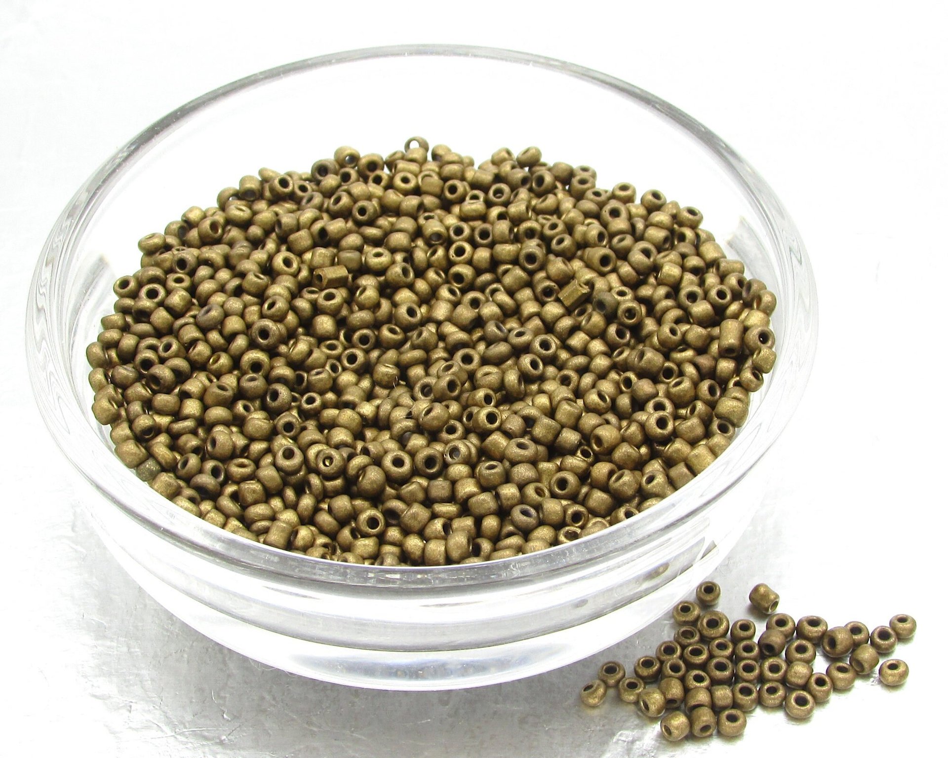 11/0 Seed Beads, Opaque Matte Bronze (25g)
