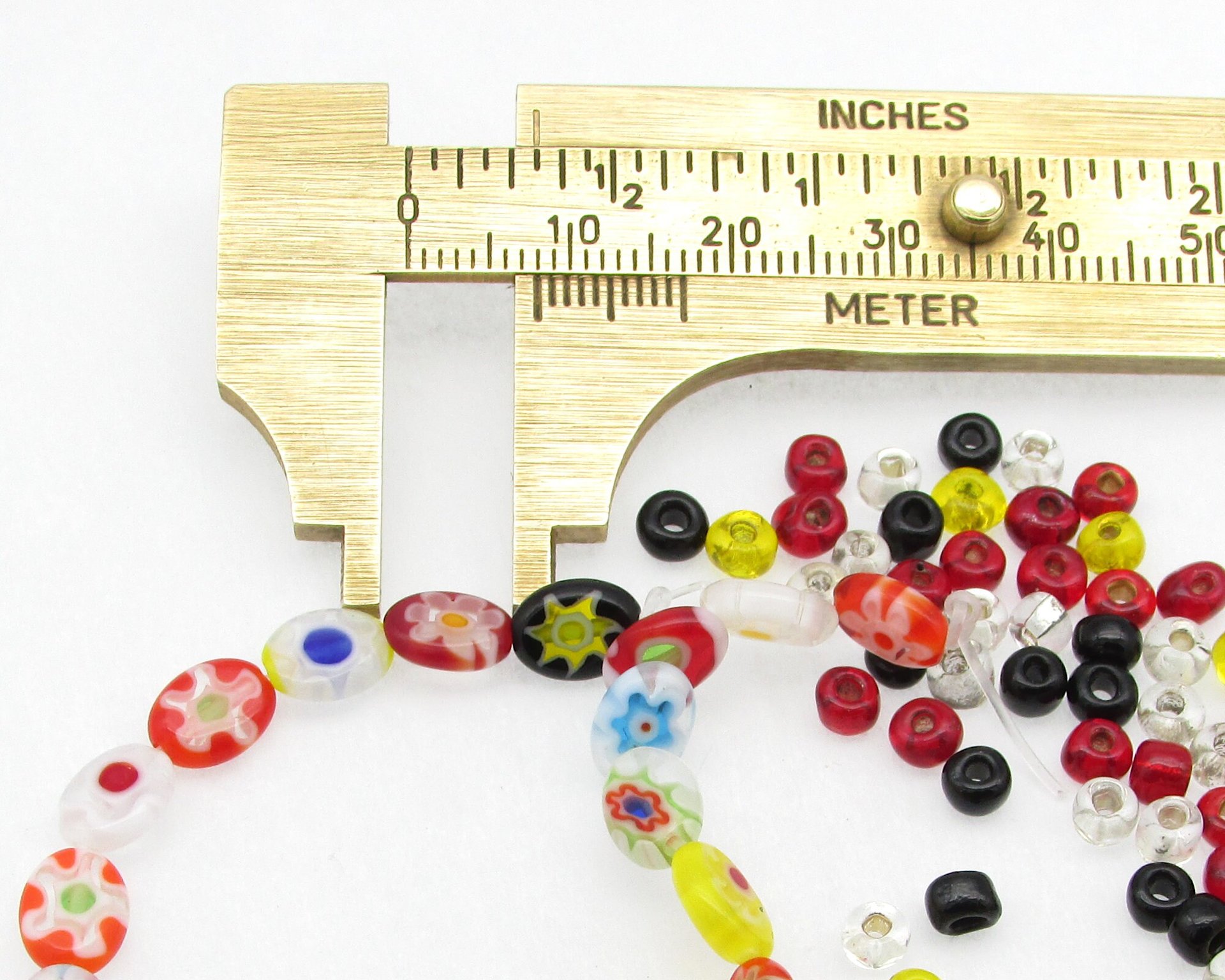Glass Bead Mixed Lot, Flat Ovals and Seed Beads