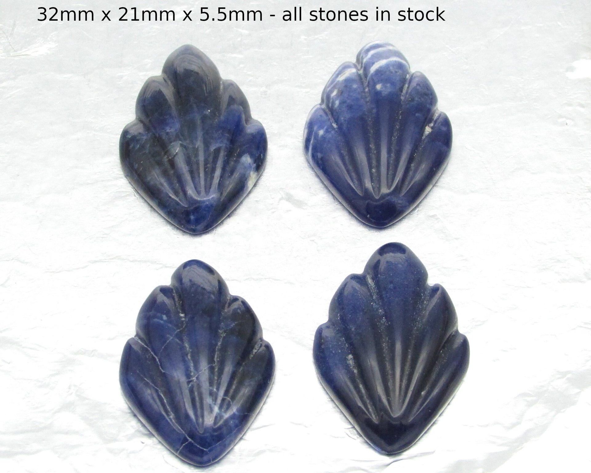 Sodalite Cabochon Art Deco Shield