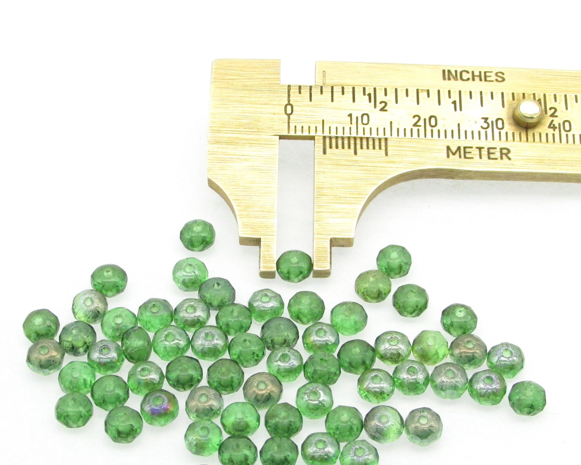3.5x5mm Faceted Rondelles, Small Chubby Rounds, Fire Polished Czech Glass Beads